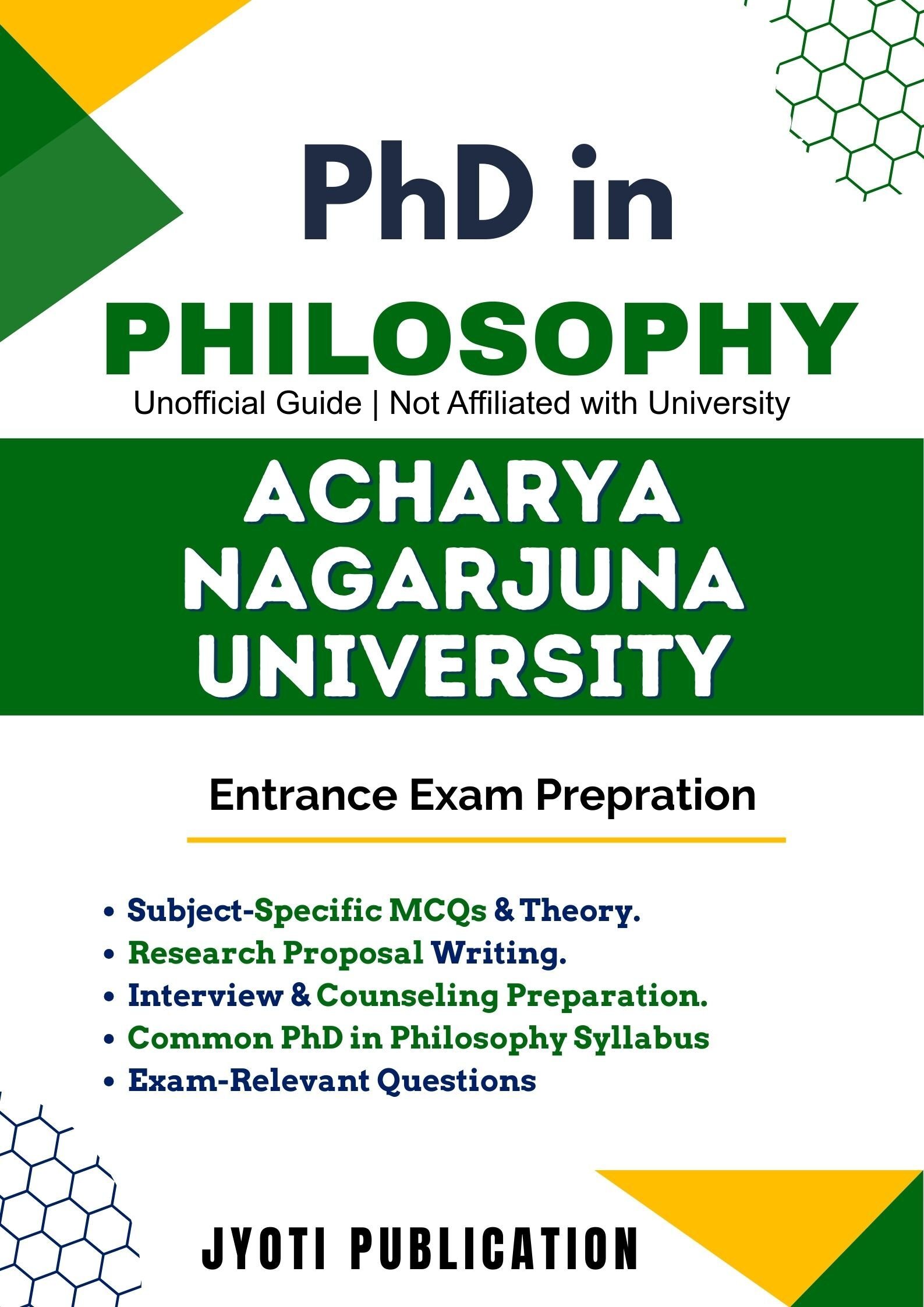 Acharya Nagarjuna University PhD in Philosophy Entrance Exam