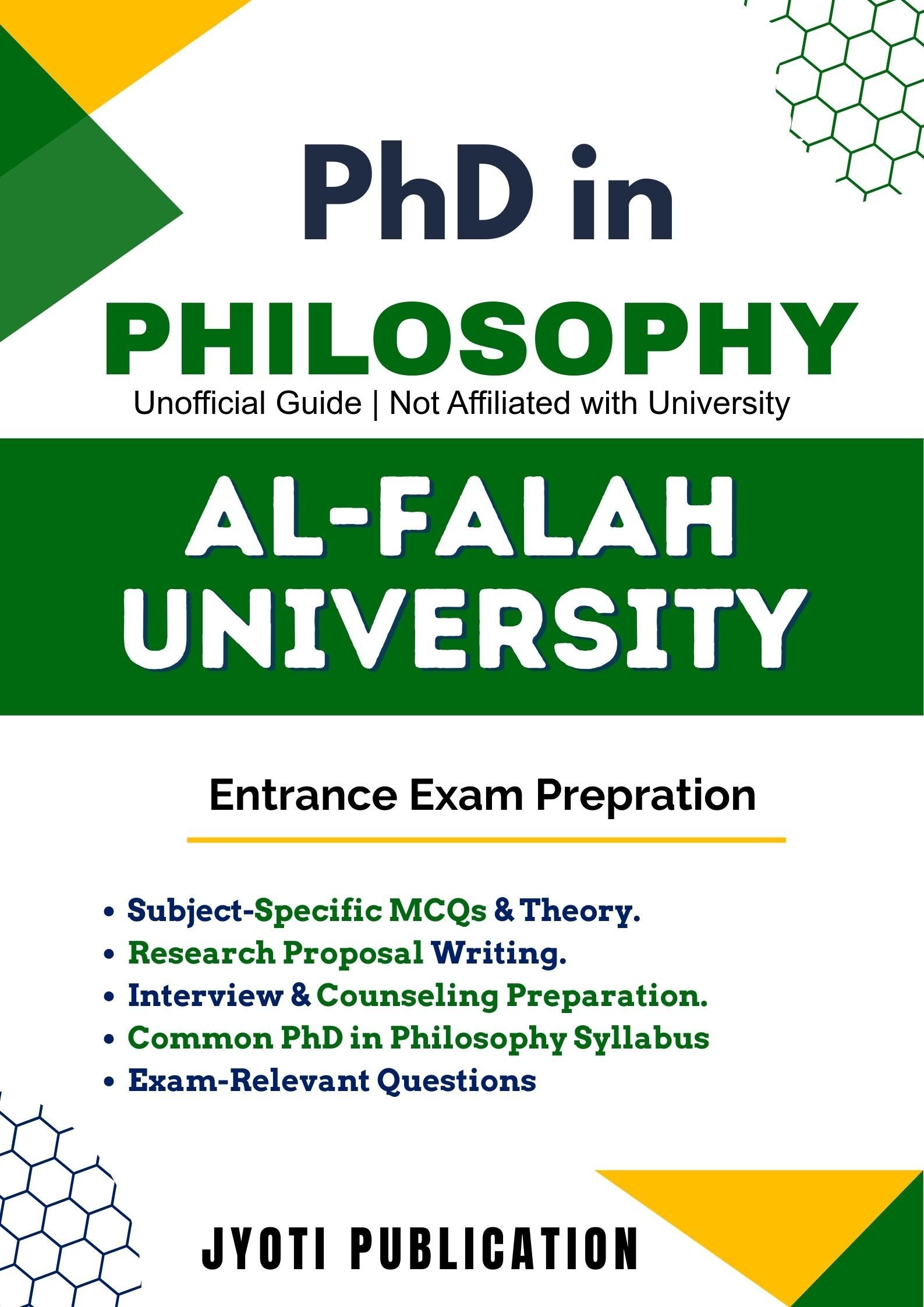 Al-Falah University PhD in Philosophy Entrance Exam