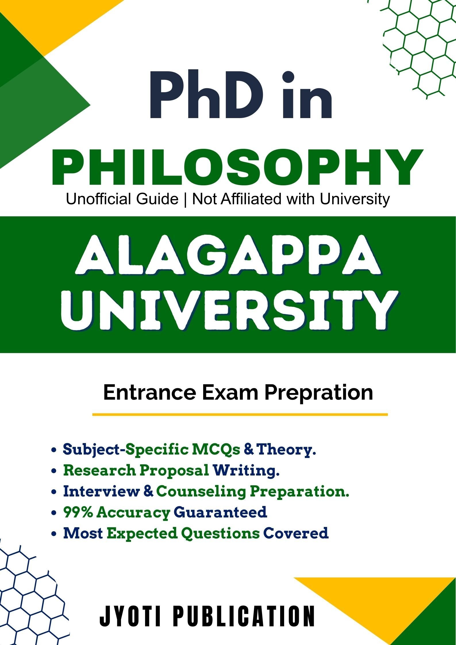 Alagappa University PhD in Philosophy Entrance Exam