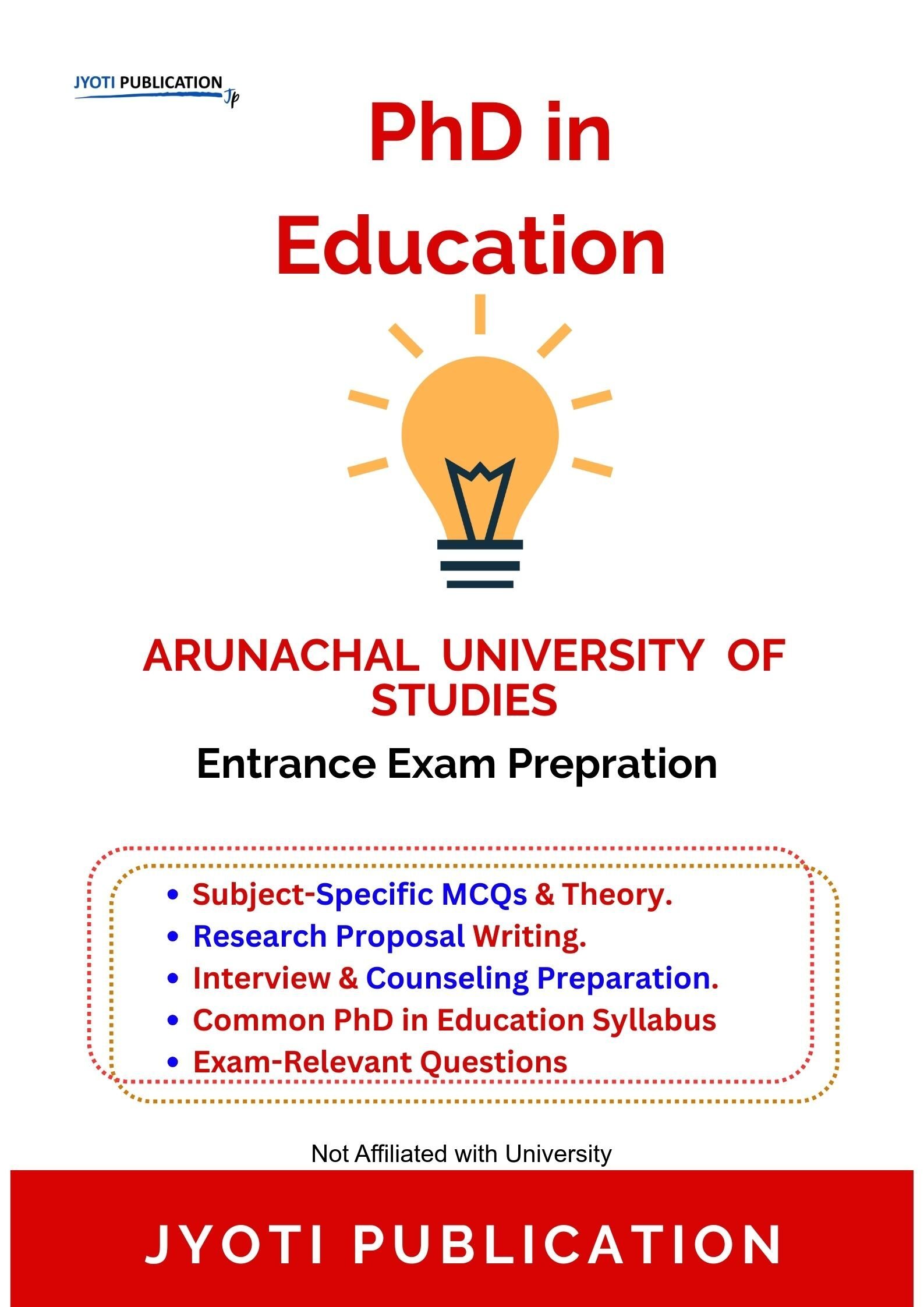 Arunachal University of Studies PhD in Education Entrance Exam