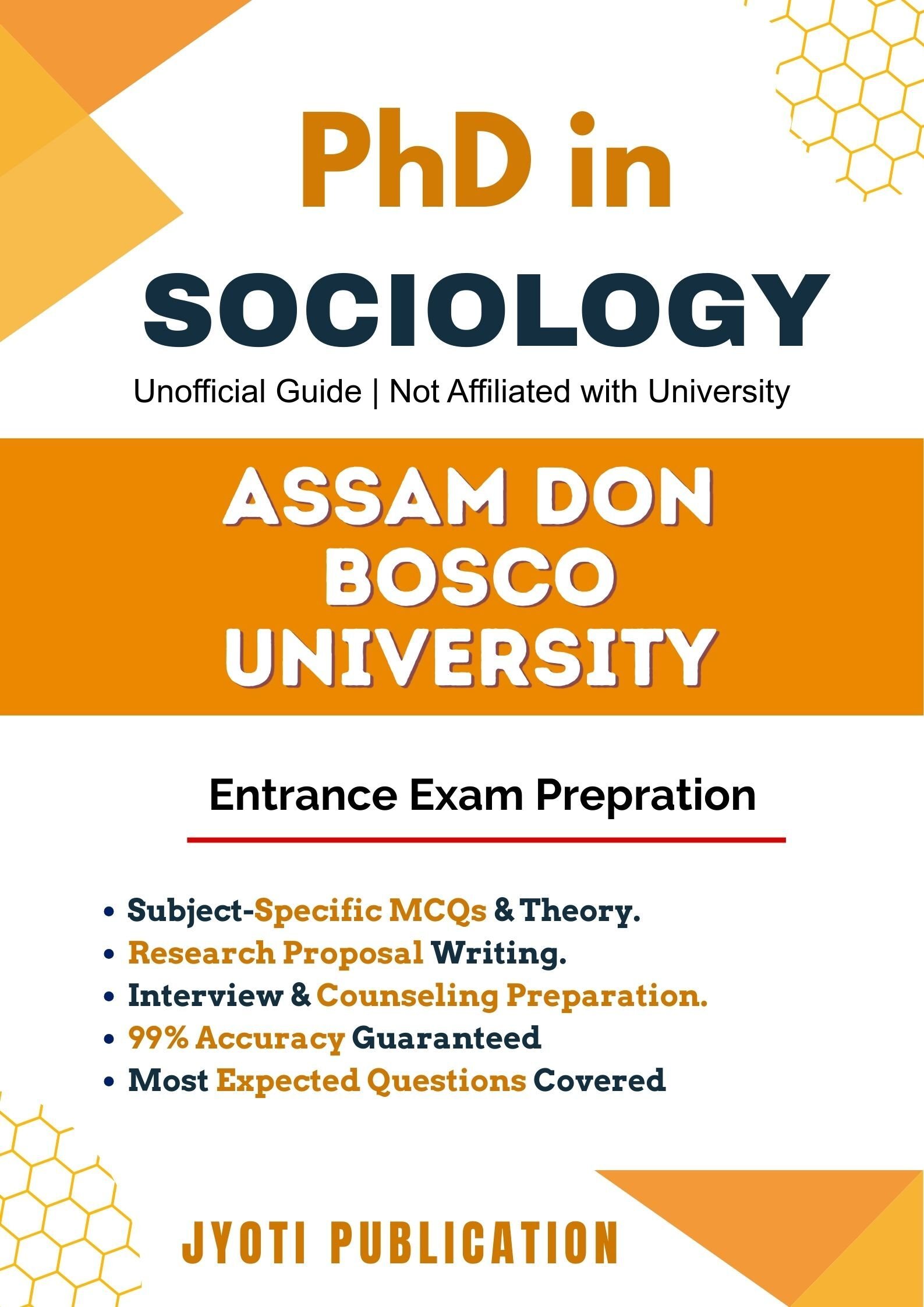 Assam Don Bosco University PhD in Sociology Entrance Exam