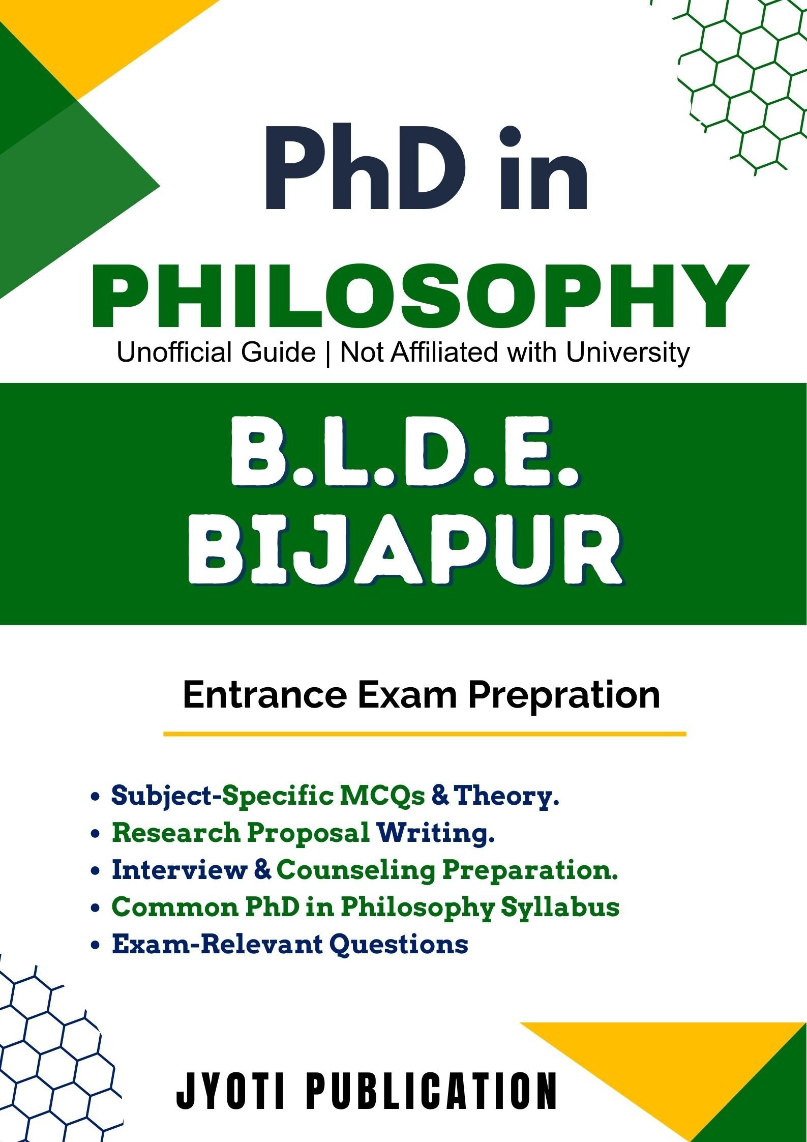 B.L.D.E. Bijapur PhD in Philosophy Entrance Exam