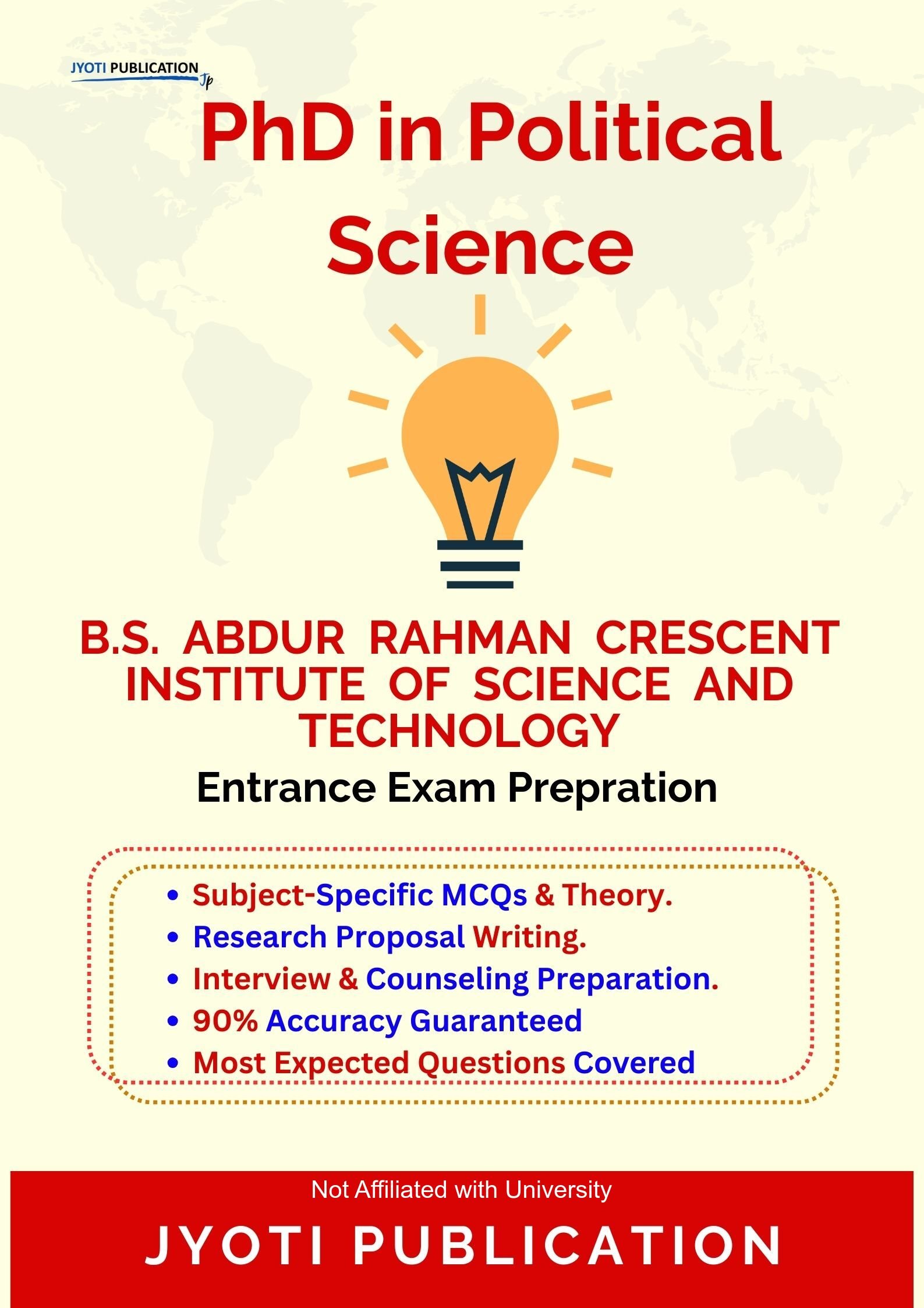 B.S. Abdur Rahman Crescent Institute of Science and TechNology PhD in Political Science Entrance Exam PhD in Political Science Entrance Exam