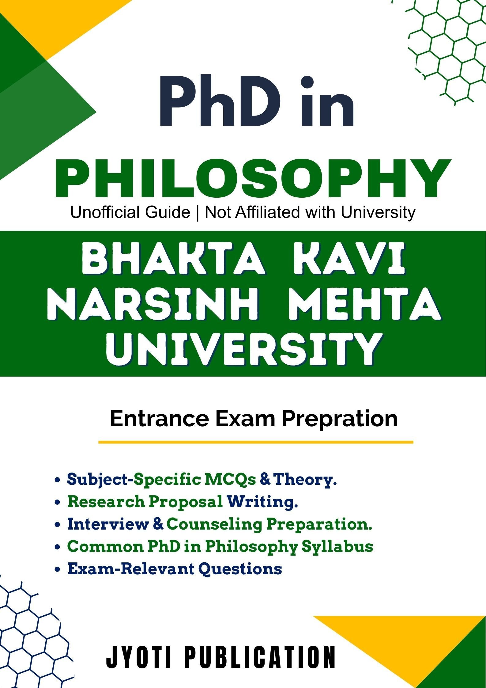 Bhakta Kavi Narsinh Mehta University PhD in Philosophy Entrance Exam