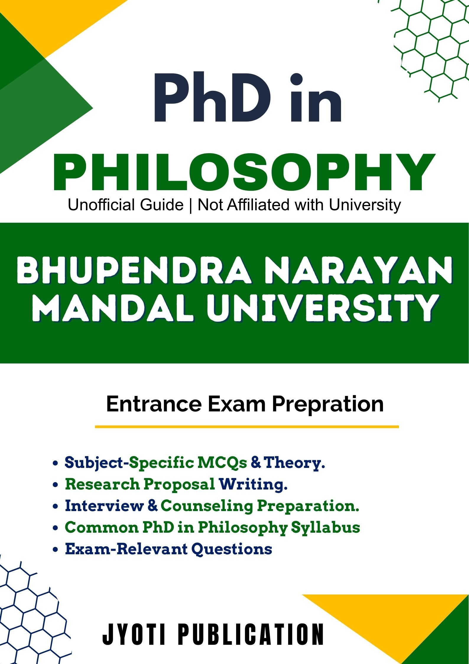 Bhupendra Narayan Mandal University PhD in Philosophy Entrance Exam