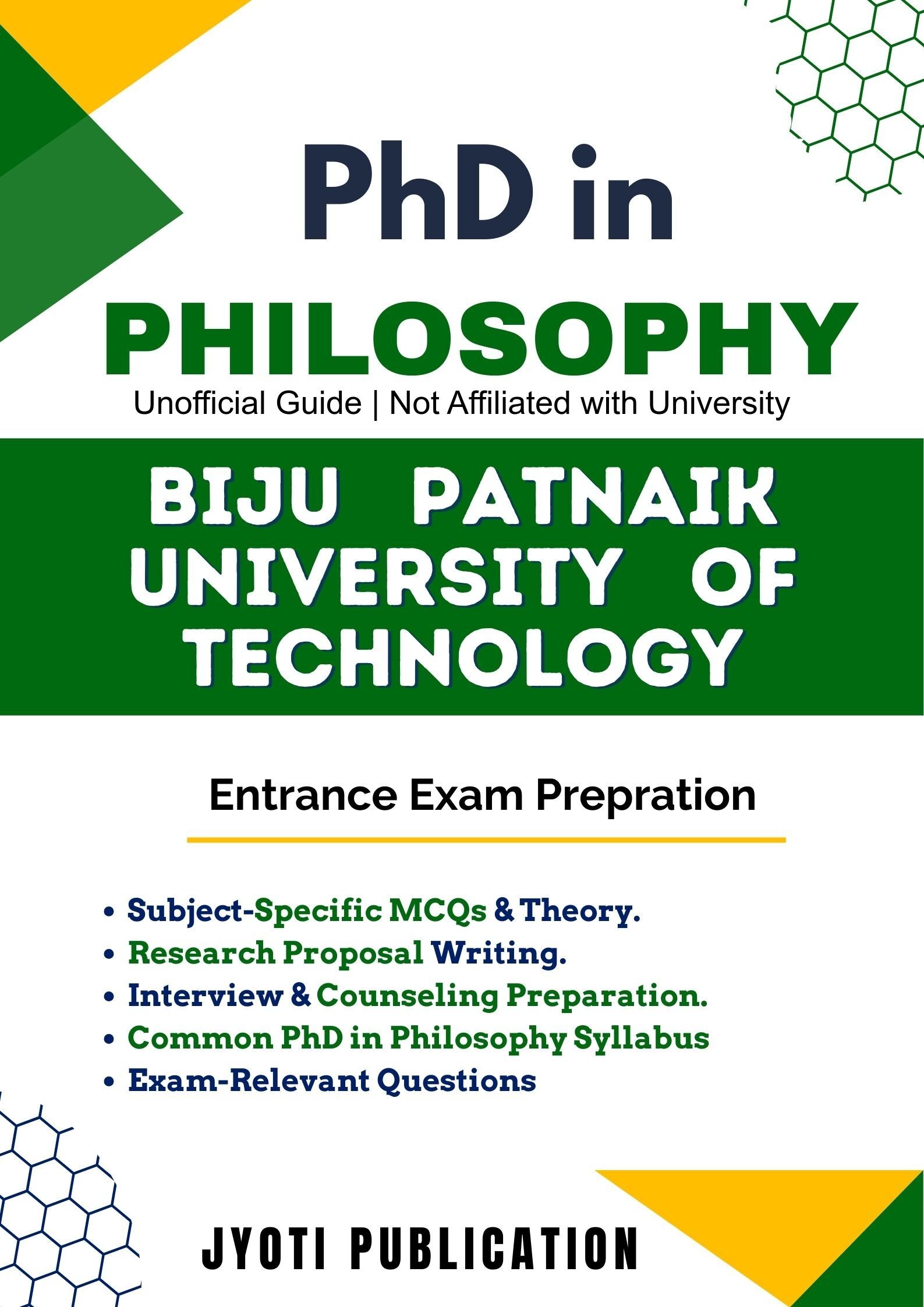 Biju Patnaik University of TechNology PhD in Philosophy Entrance Exam