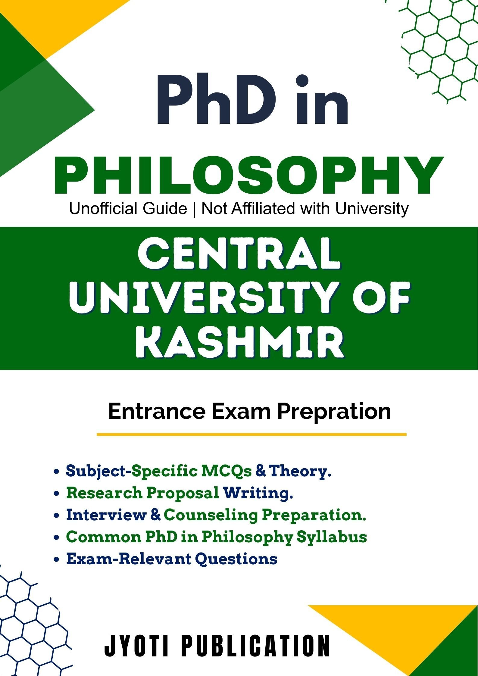 Central University of Kashmir PhD in Philosophy Entrance Exam
