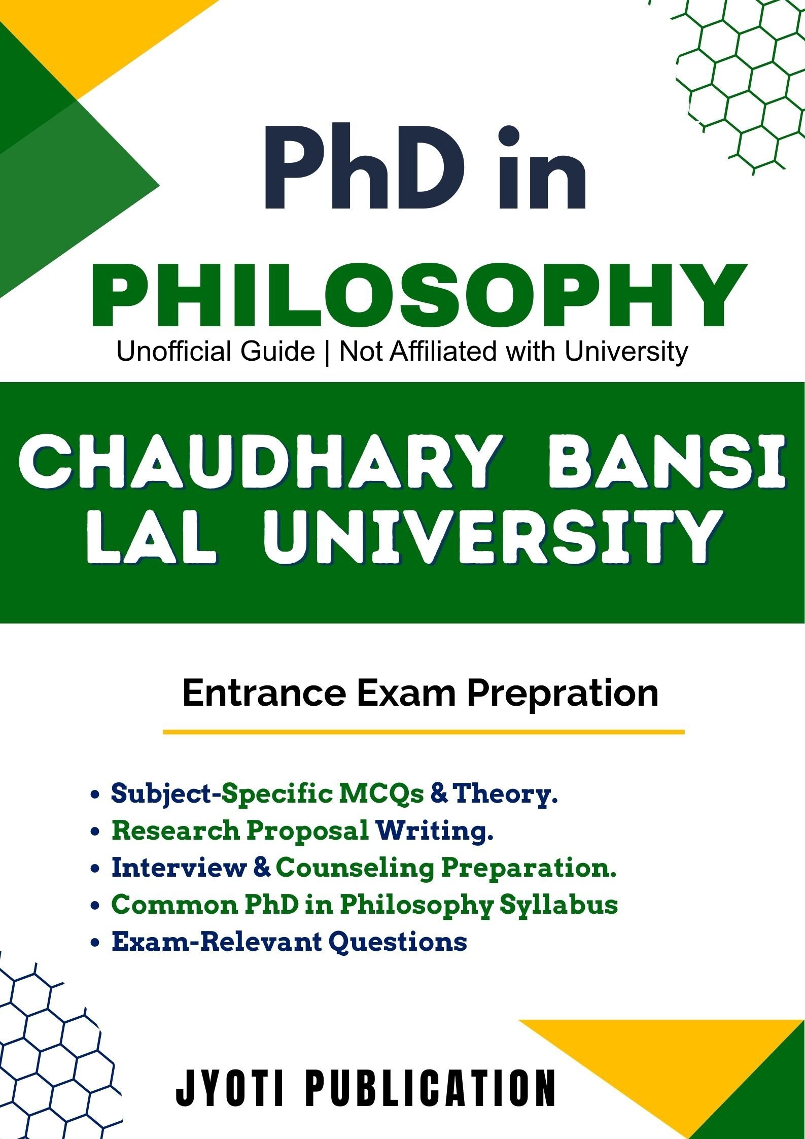 Chaudhary Bansi Lal University PhD in Philosophy Entrance Exam