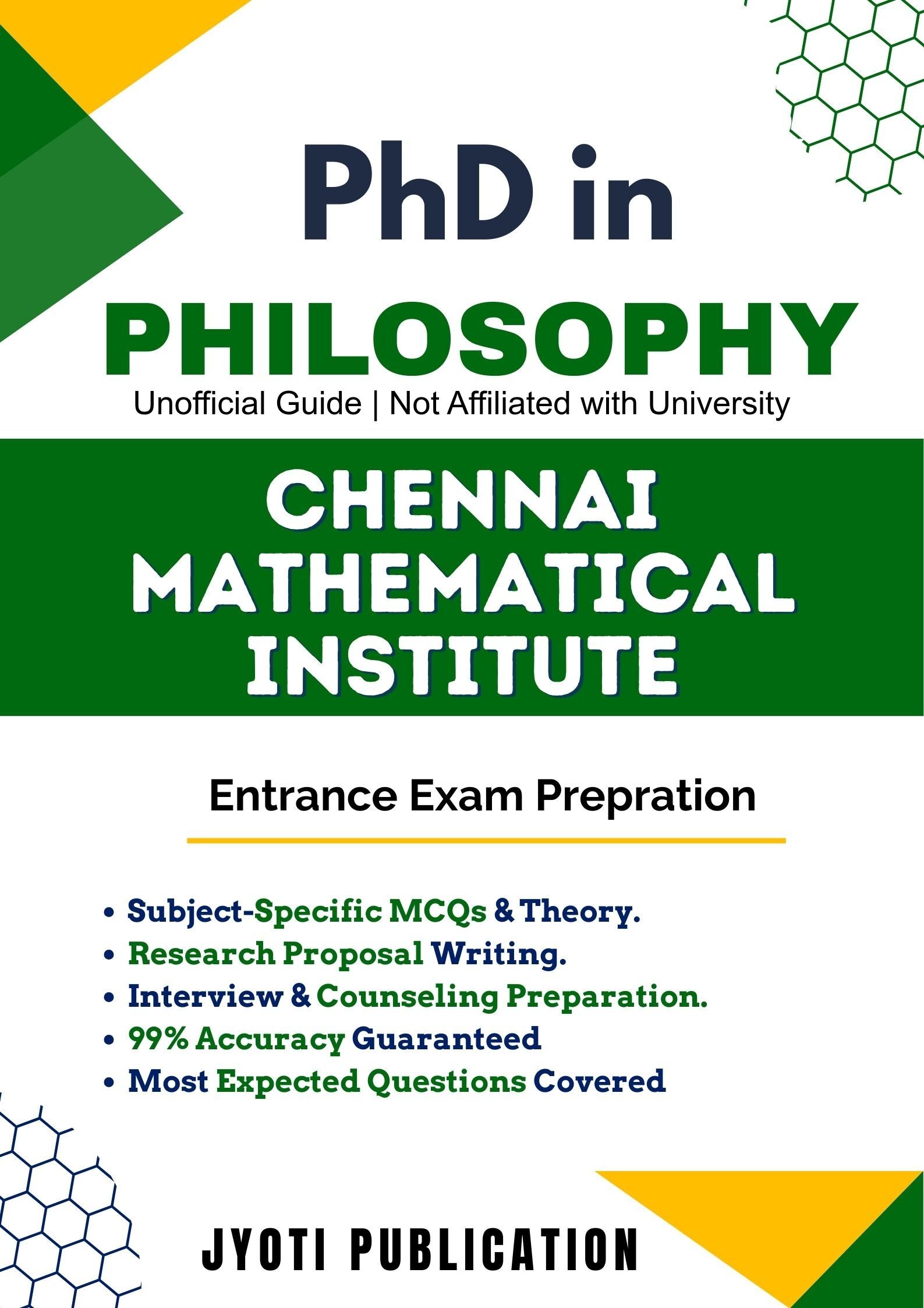 Chennai Mathematical Institute PhD in Philosophy Entrance Exam