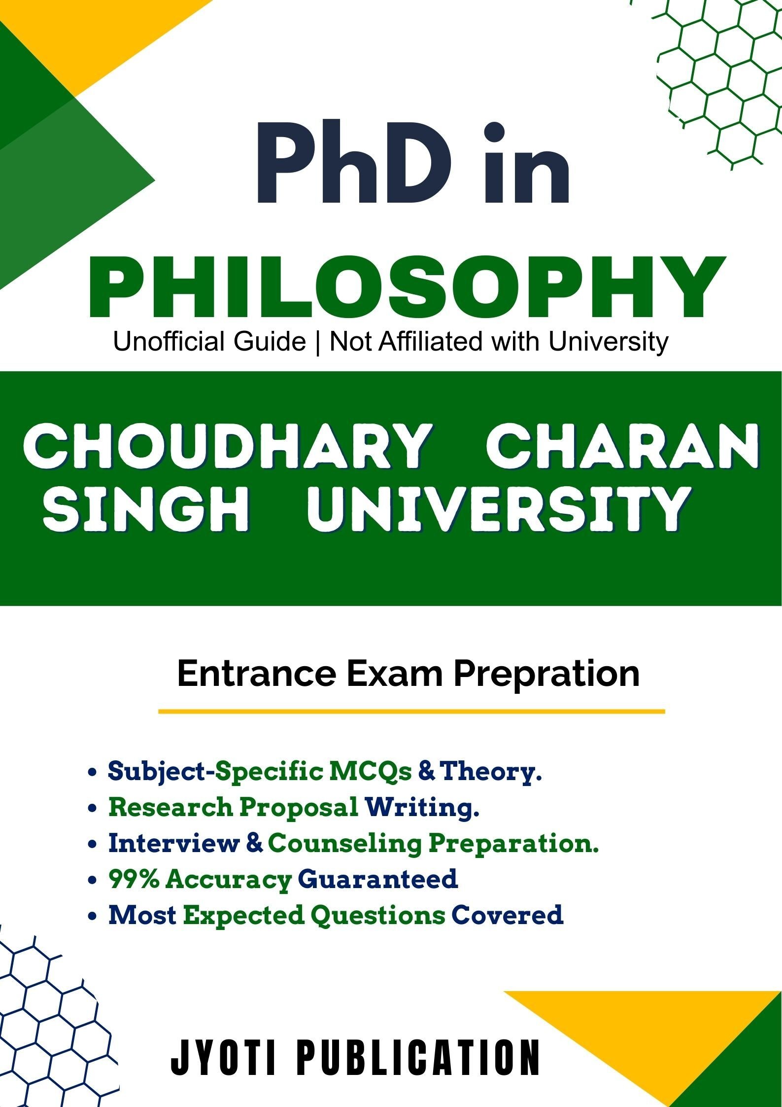 Choudhary Charan Singh University (Formerly Meerut University) PhD in Philosophy Entrance Exam