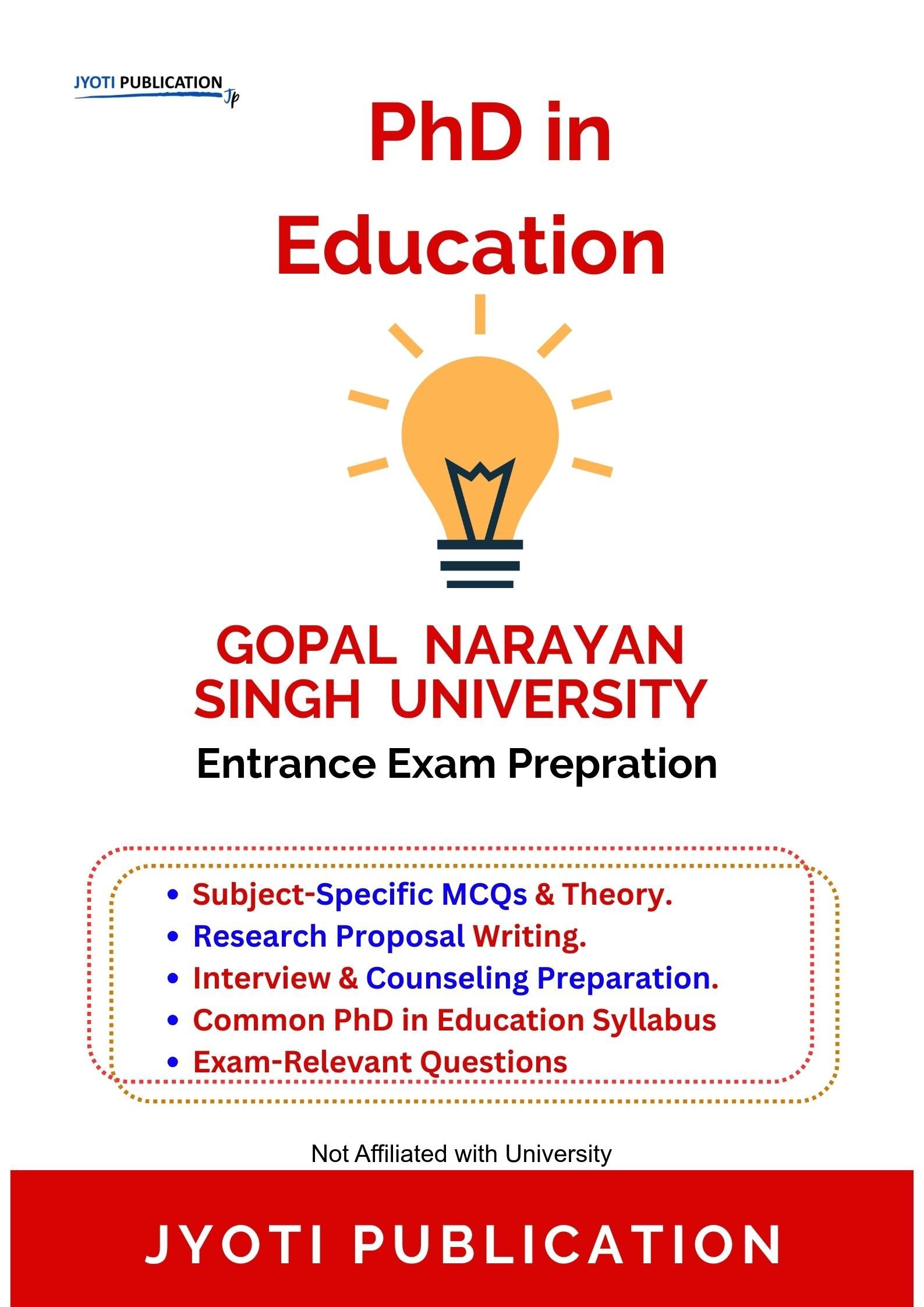 Gopal Narayan Singh University PhD in Education Entrance Exam