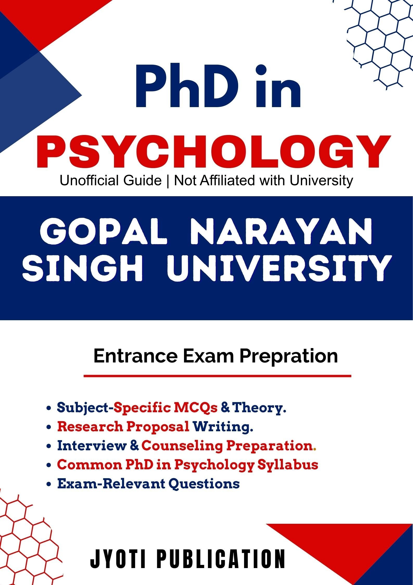 Gopal Narayan Singh University PhD in Psychology Entrance Exam