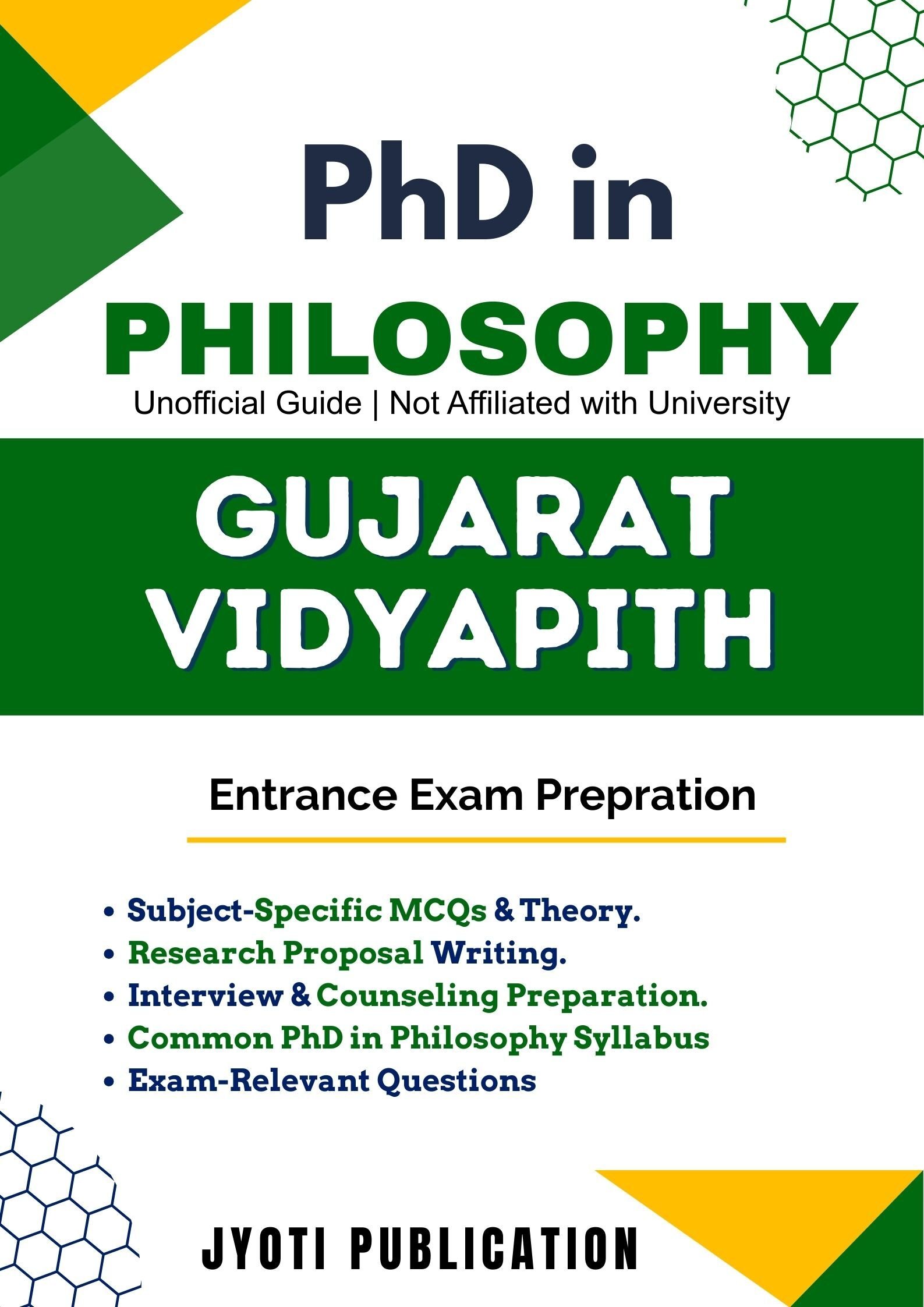 Gujarat Vidyapith PhD in Philosophy Entrance Exam