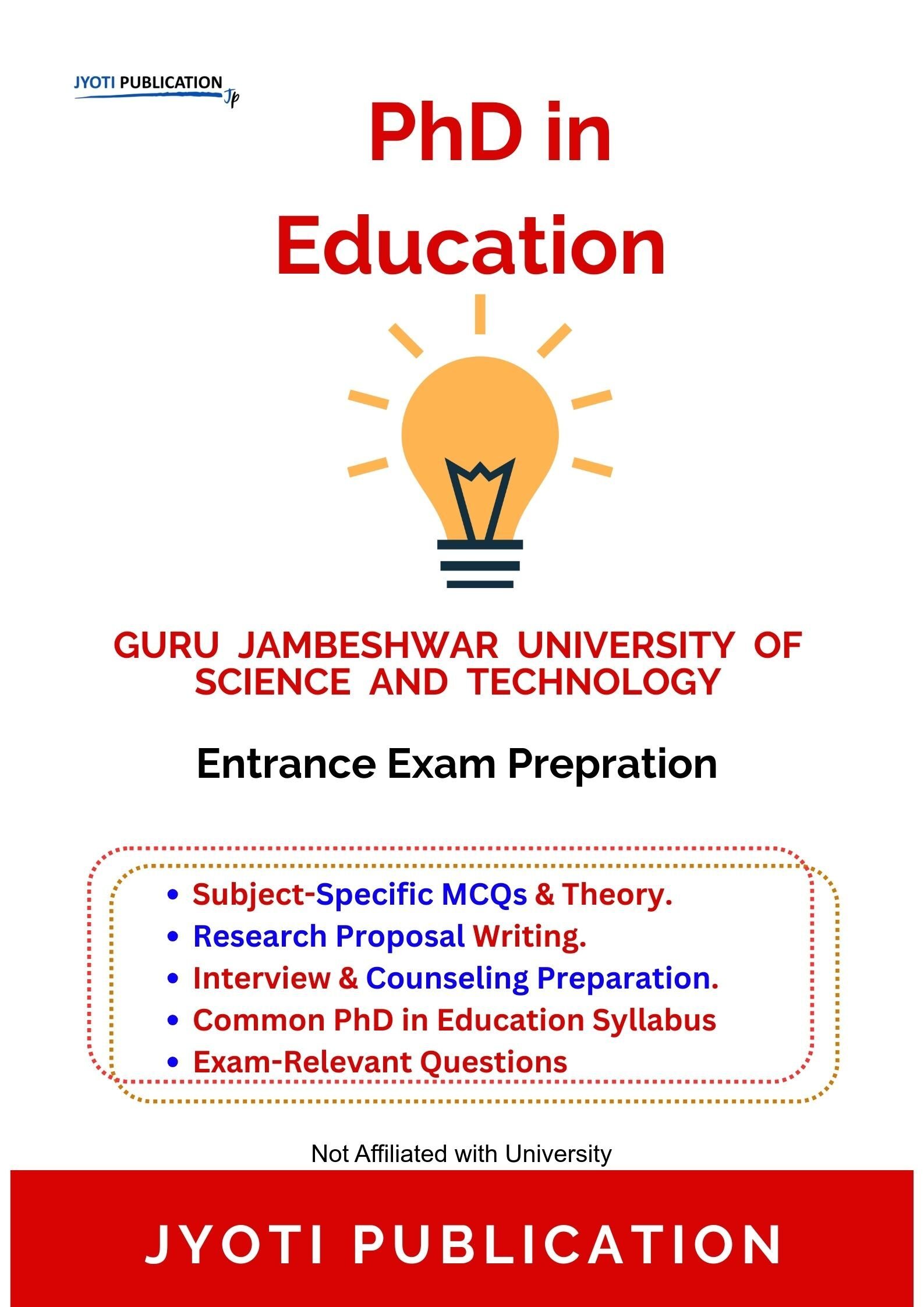 Guru Jambeshwar University of Science and TechNology PhD in Education Entrance Exam