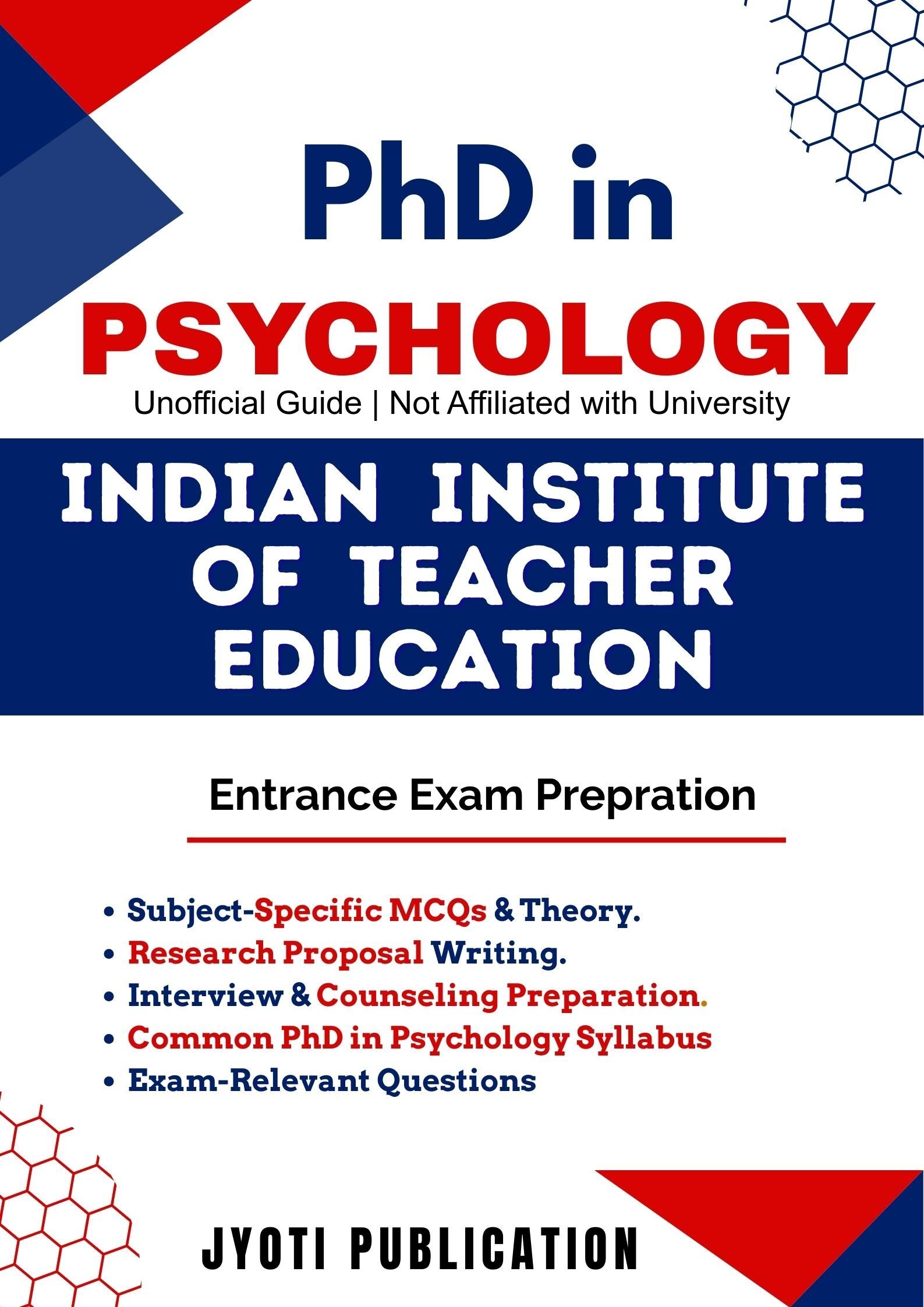 Indian Institute of Teacher Education PhD in Psychology Entrance Exam