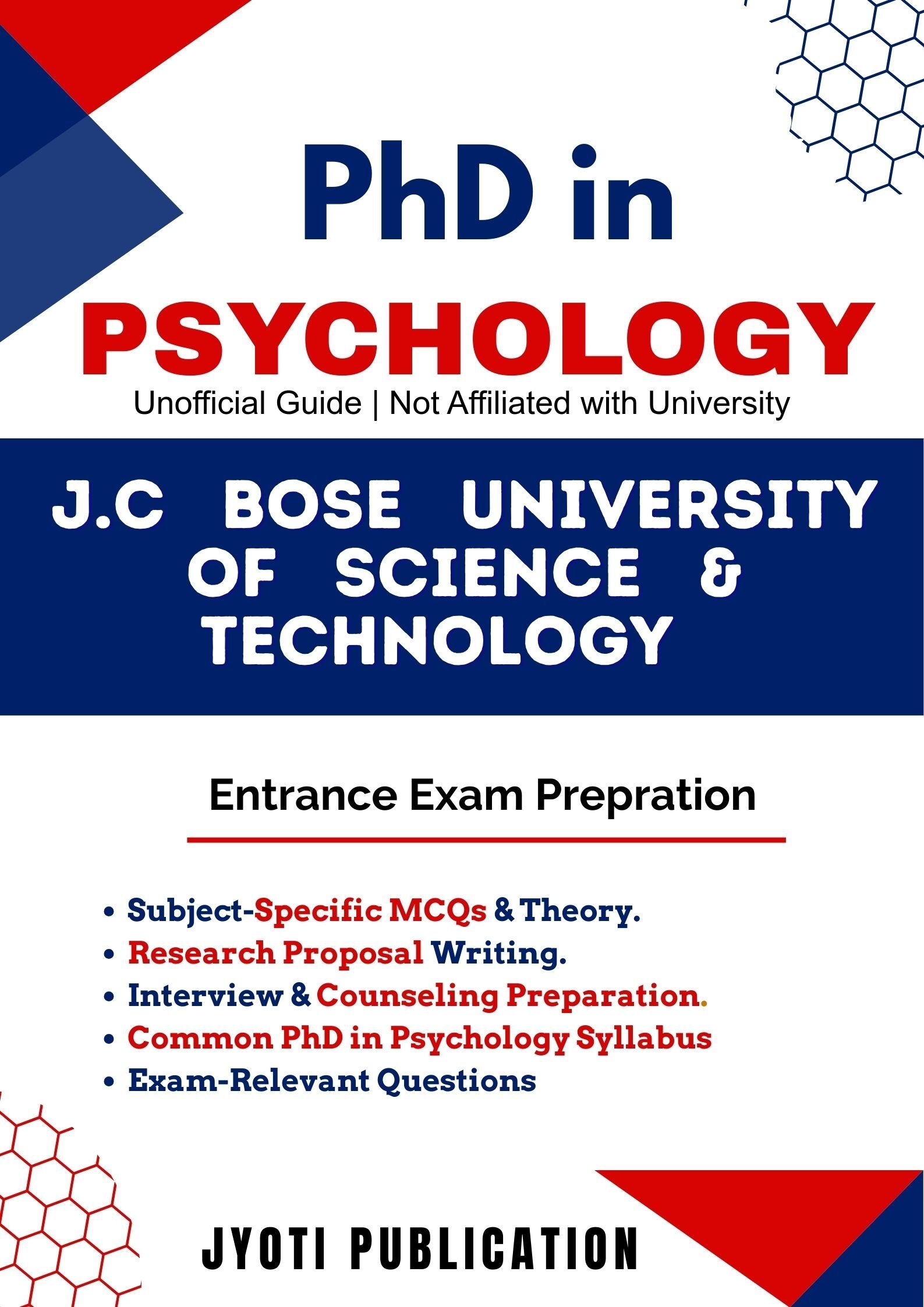 J.C Bose University of Science & TechNology (Formerly YMCA University of Science & TechNology) PhD in Psychology Entrance Exam