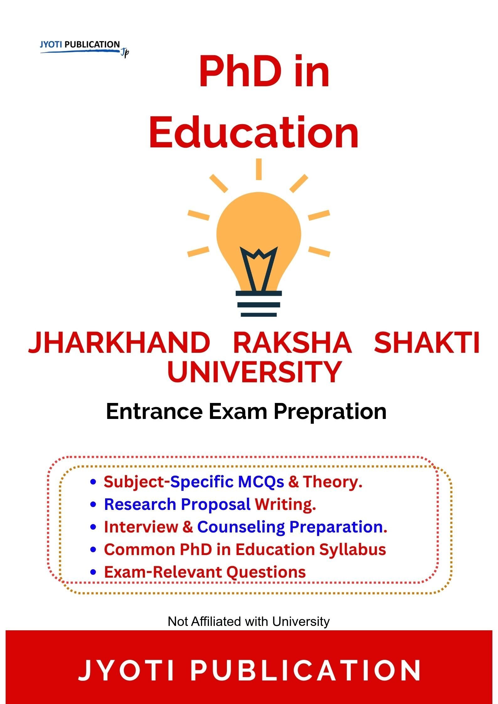 Jharkhand Raksha Shakti University PhD in Education Entrance Exam