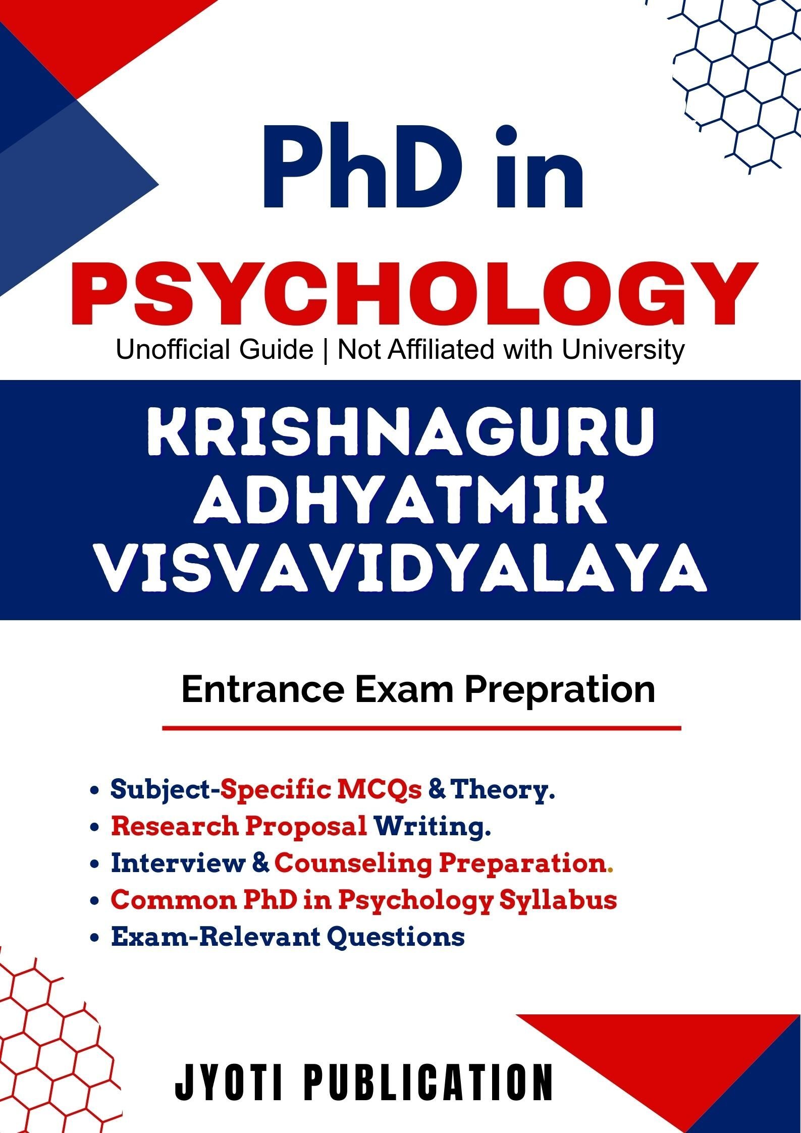 Krishnaguru Adhyatmik Visvavidyalaya PhD in Psychology Entrance Exam