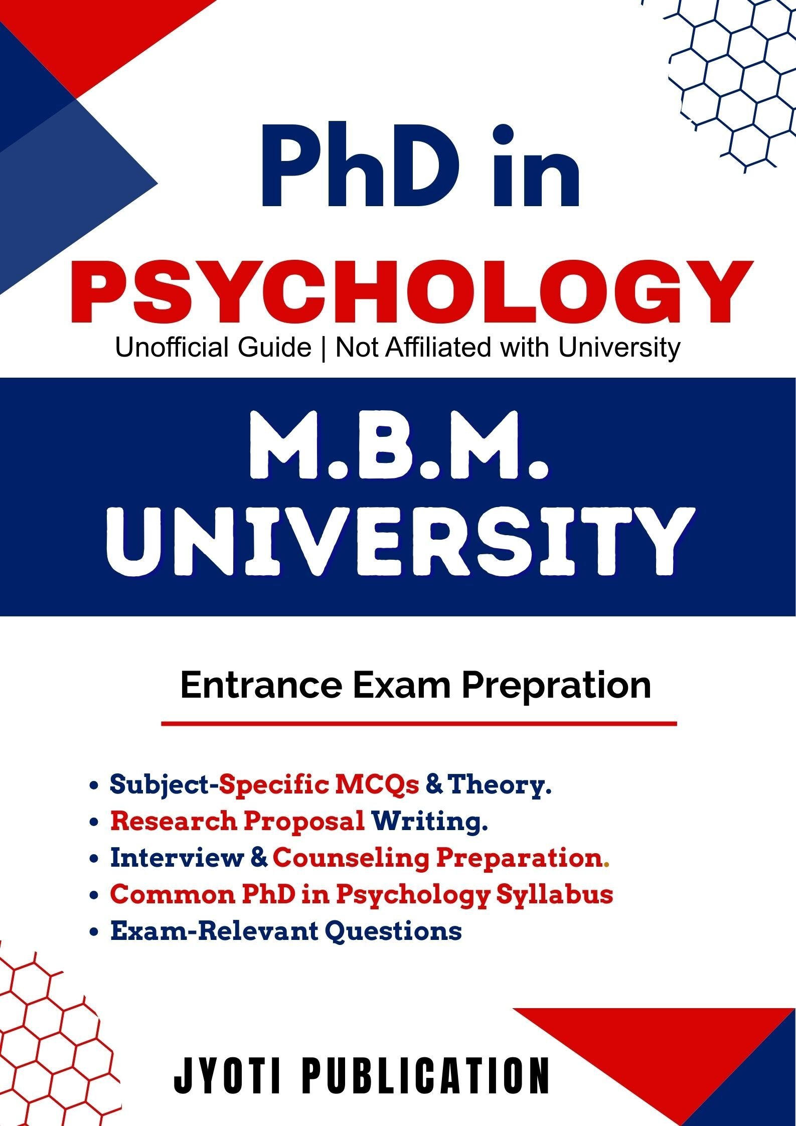 M.B.M. University PhD in Psychology Entrance Exam