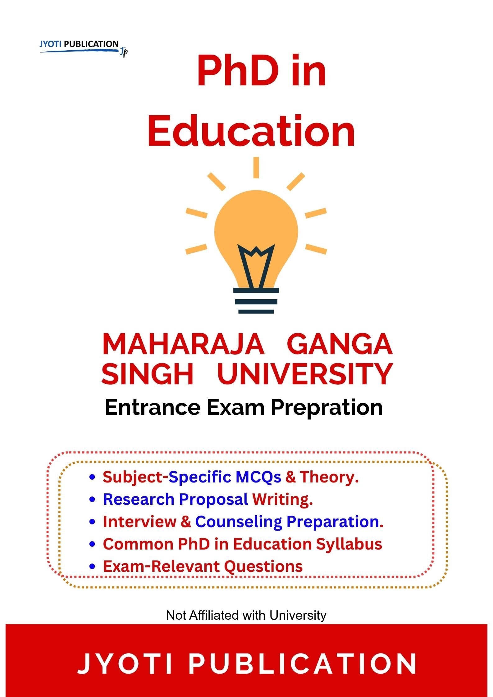 Maharaja Ganga Singh University PhD in Education Entrance Exam