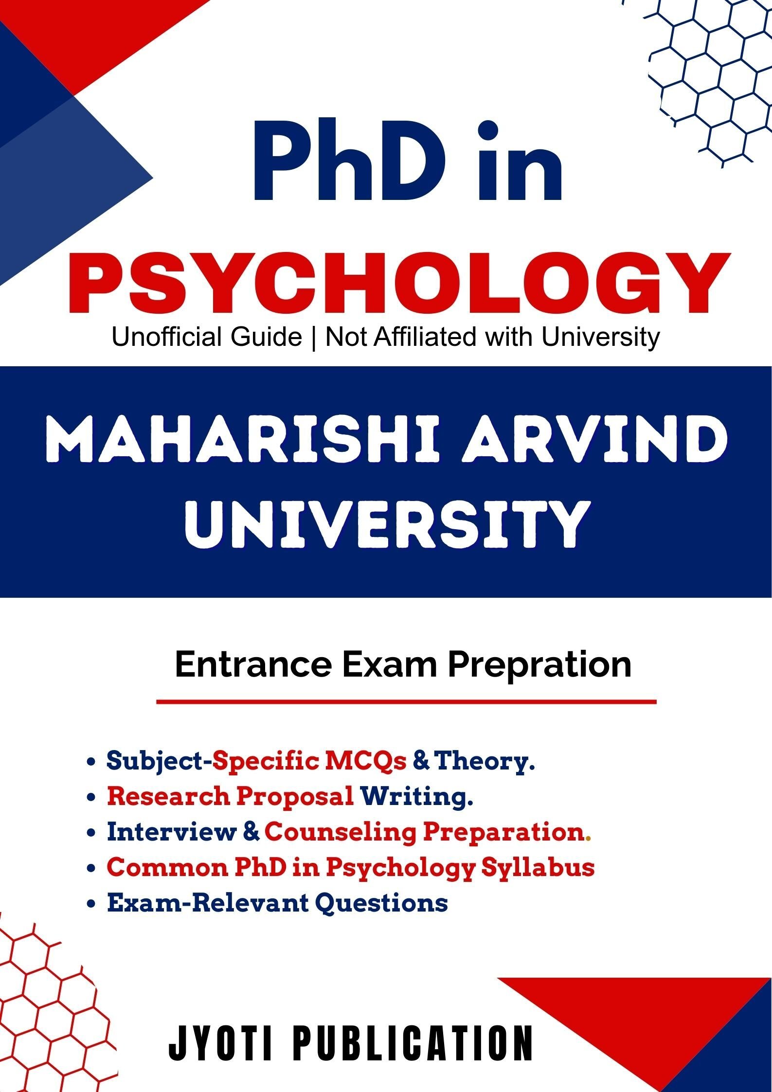 Maharishi Arvind University PhD in Psychology Entrance Exam