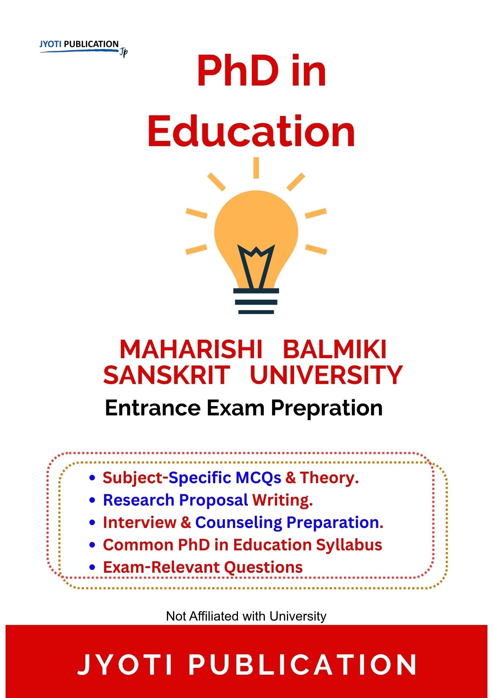 Maharishi Balmiki Sanskrit University PhD in Education Entrance Exam