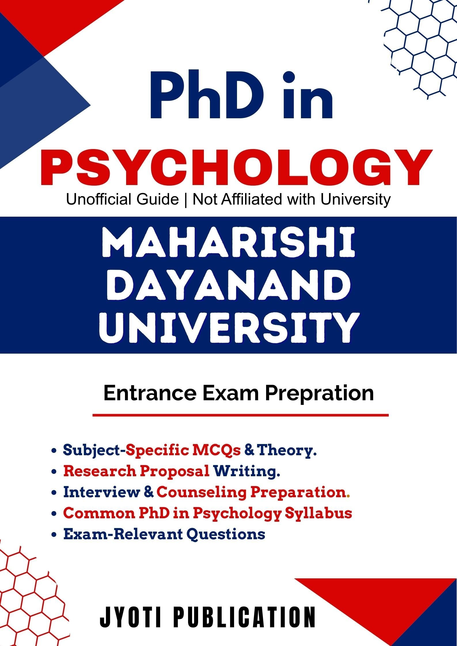 Maharishi Dayanand University PhD in Psychology Entrance Exam