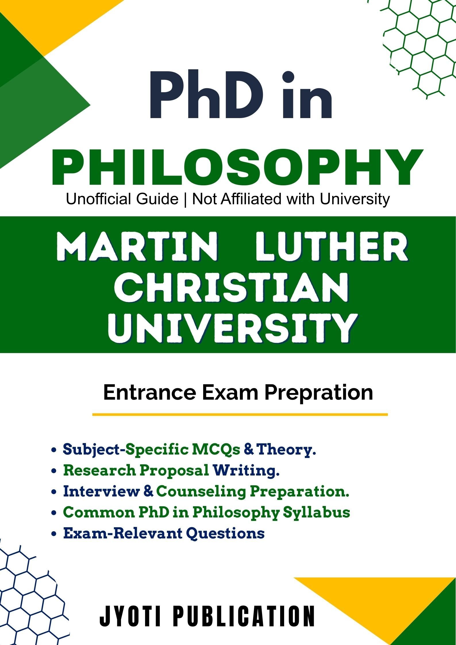 Martin Luther Christian University PhD in Philosophy Entrance Exam