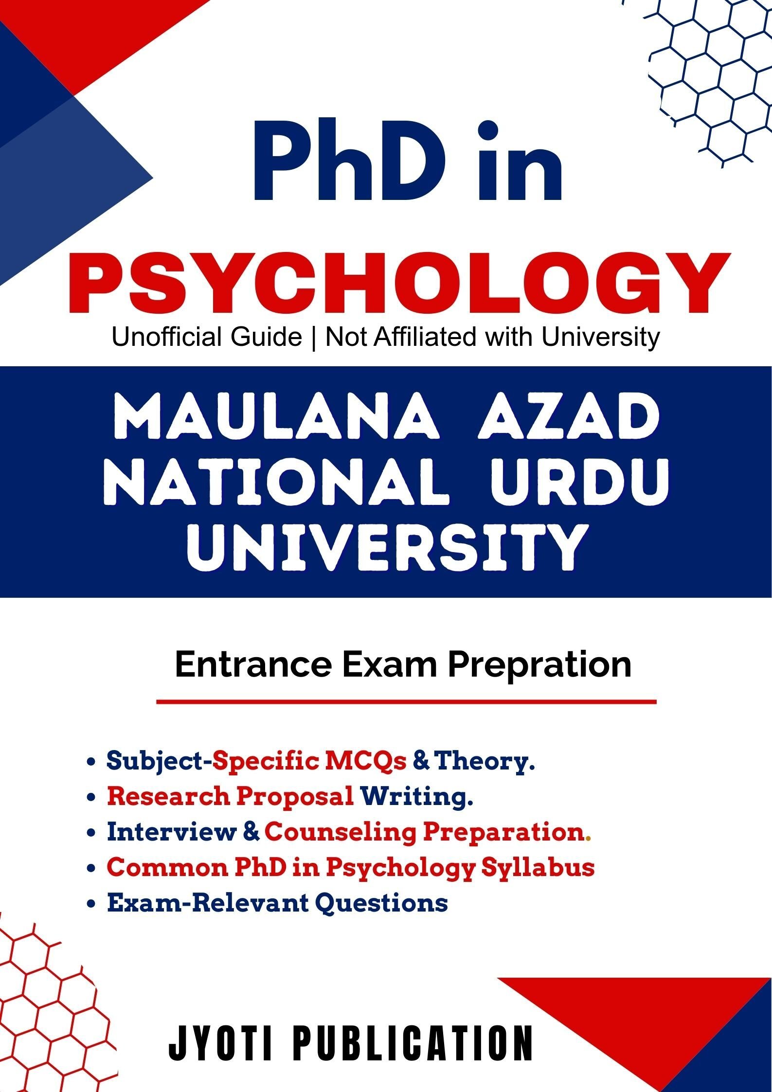 Maulana Azad National Urdu University PhD in Psychology Entrance Exam