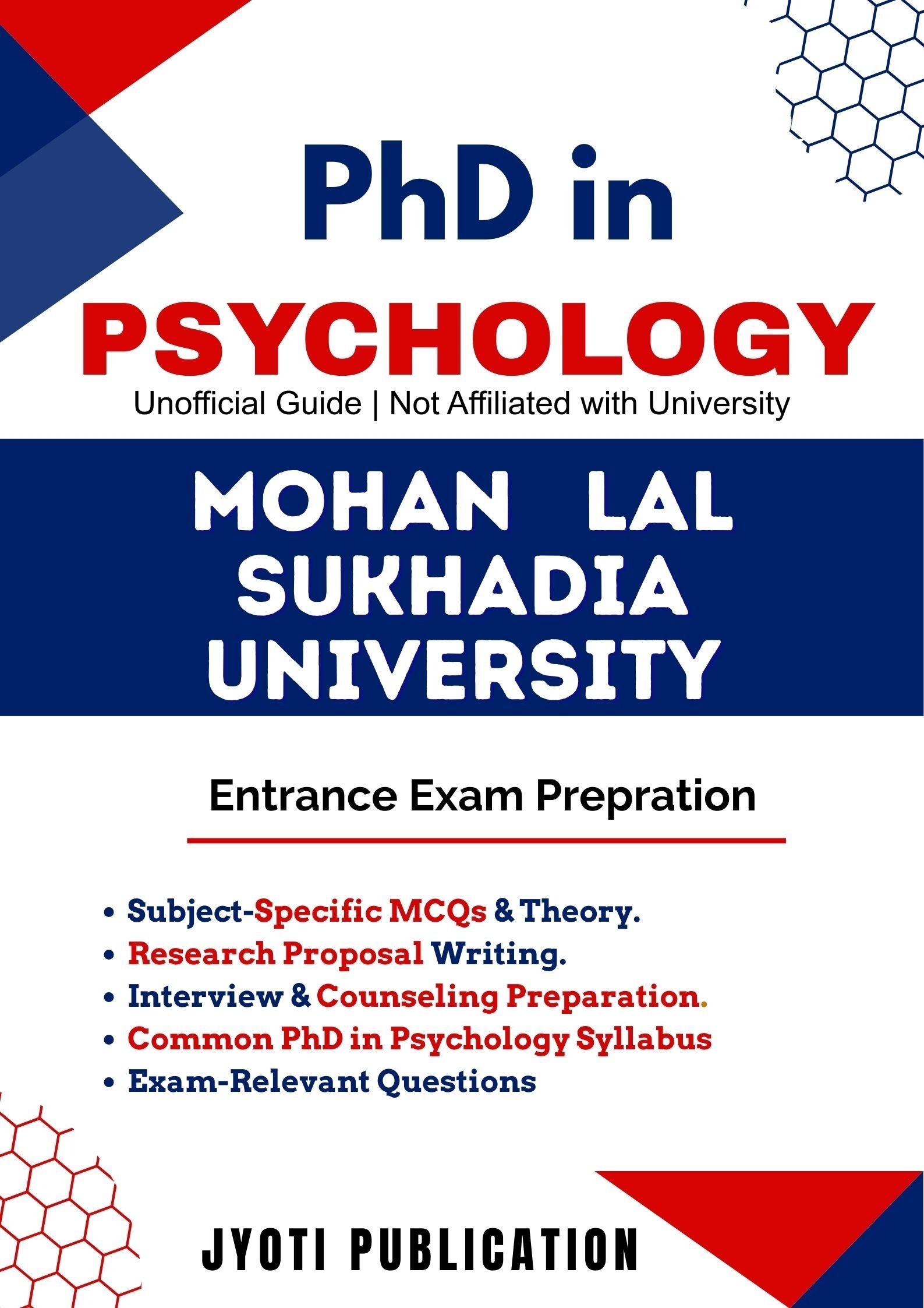 Mohan Lal Sukhadia University PhD in Psychology Entrance Exam