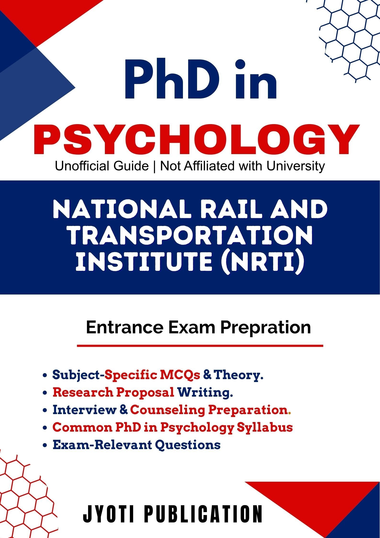 National Rail and Transportation Institute (NRTI) PhD in Psychology Entrance Exam
