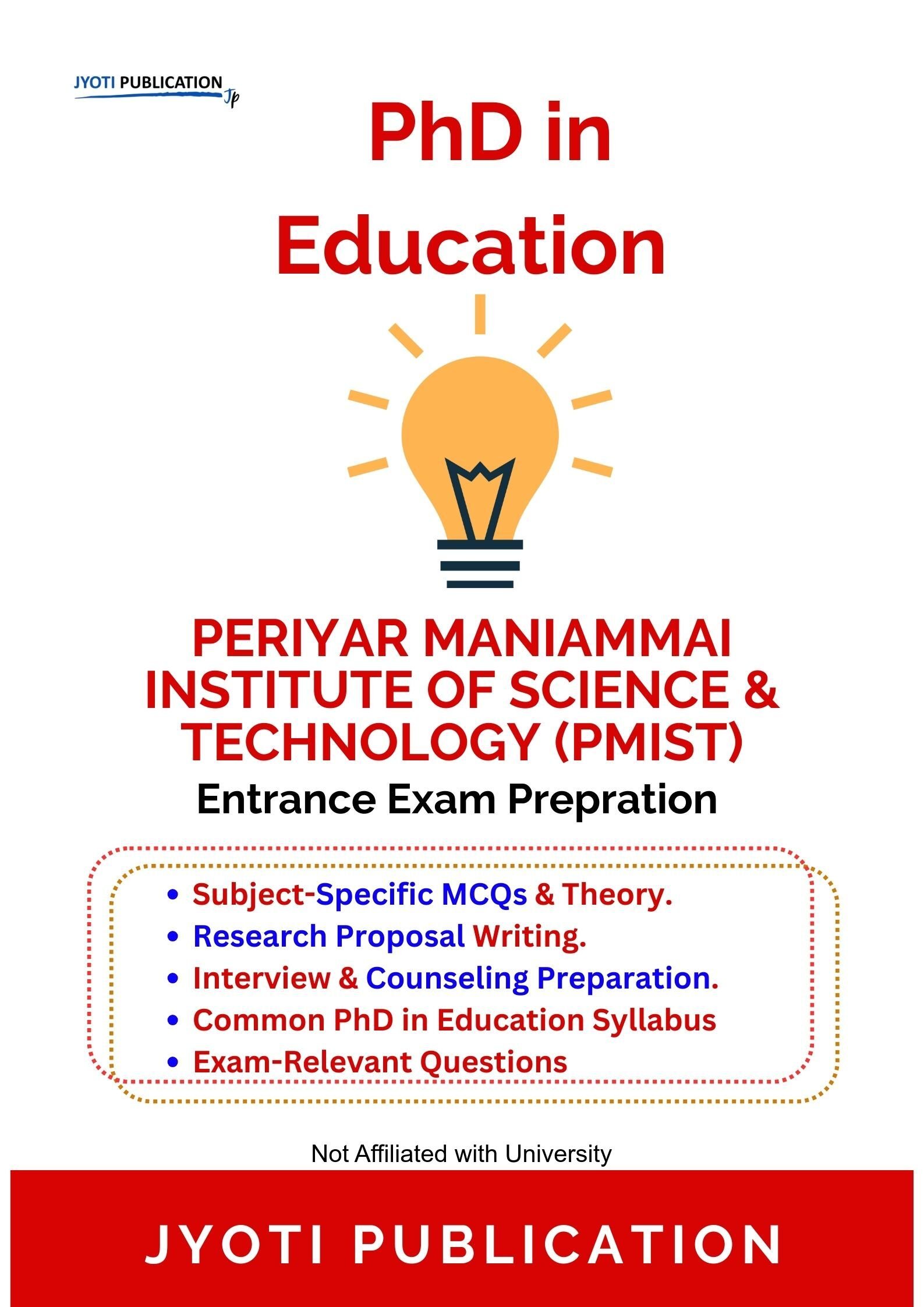Periyar Maniammai Institute of Science & TechNology (PMIST) PhD in Education Entrance Exam