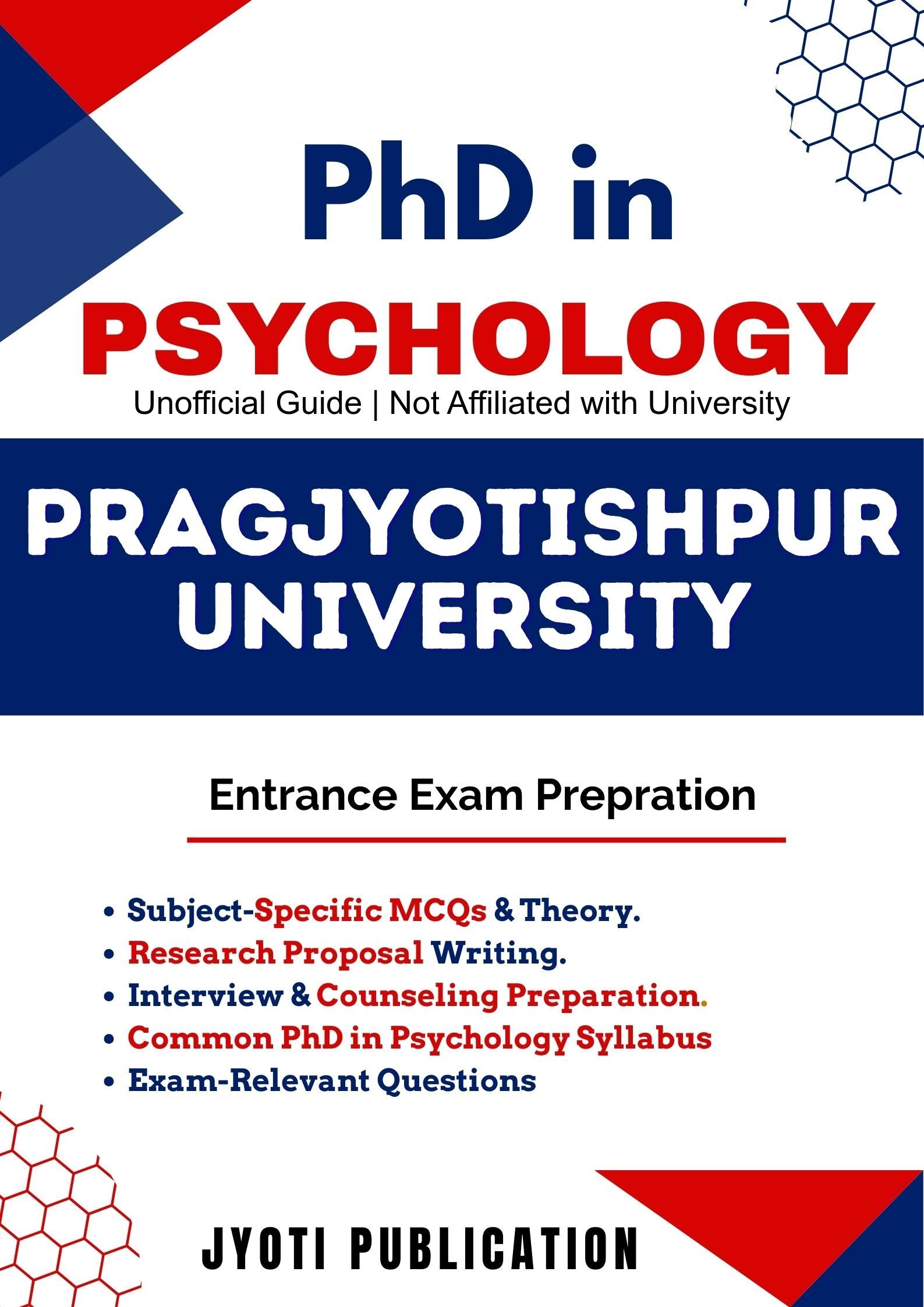 Pragjyotishpur University PhD in Psychology Entrance Exam