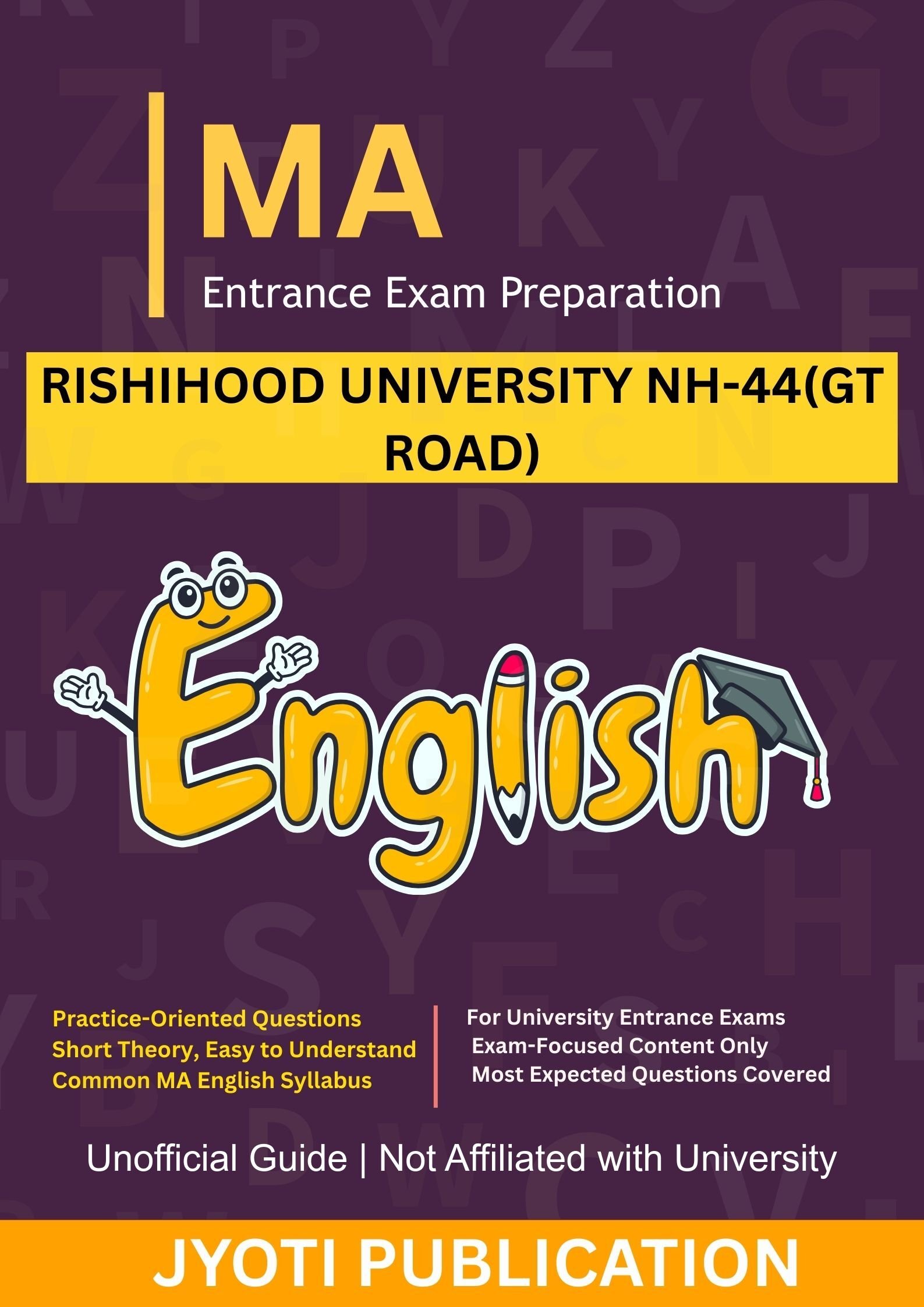Rishihood University NH-44(GT Road) (M.A. in English Literature Entrance Exam Book 2026)