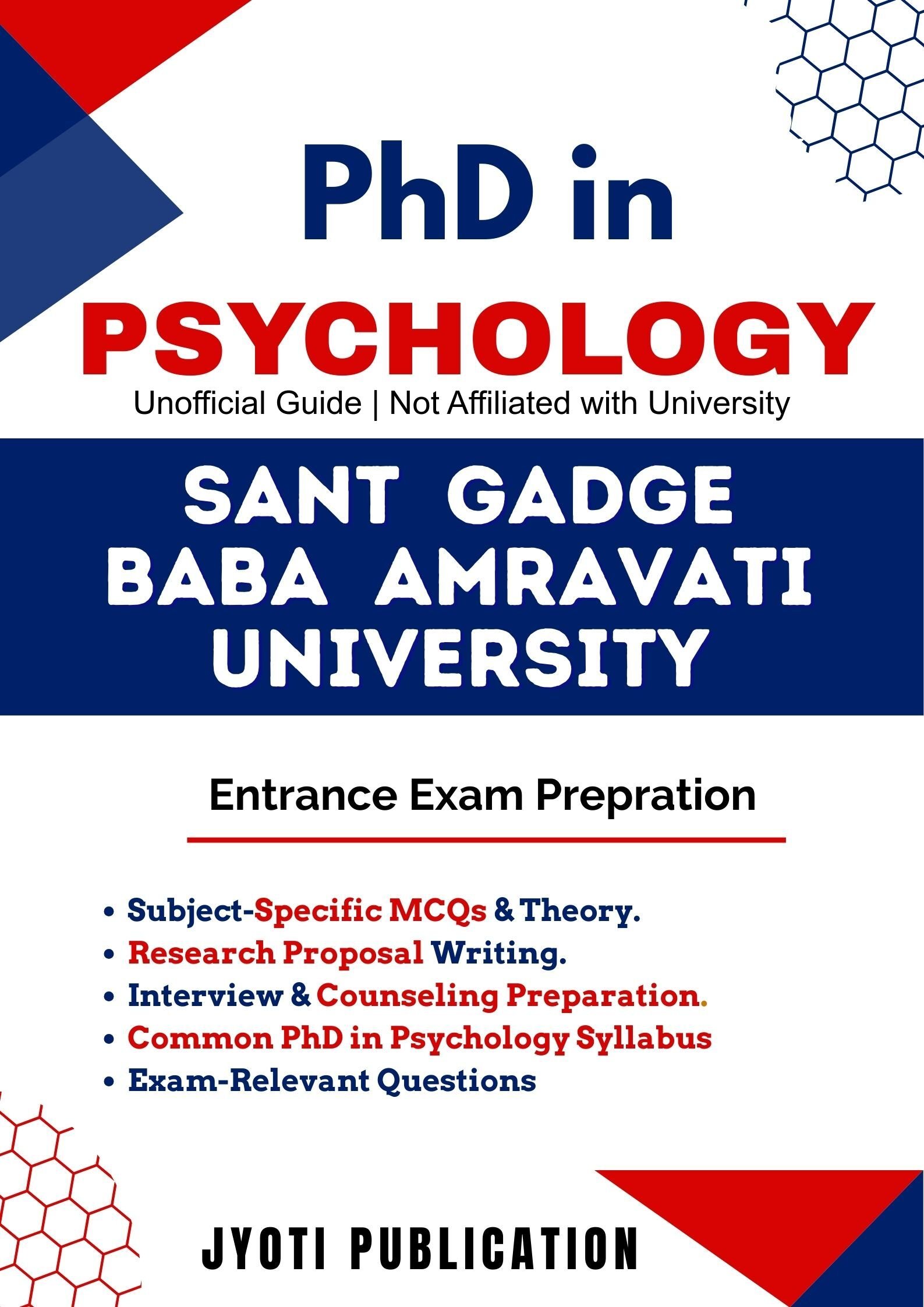 Sant Gadge Baba Amravati University PhD in Psychology Entrance Exam