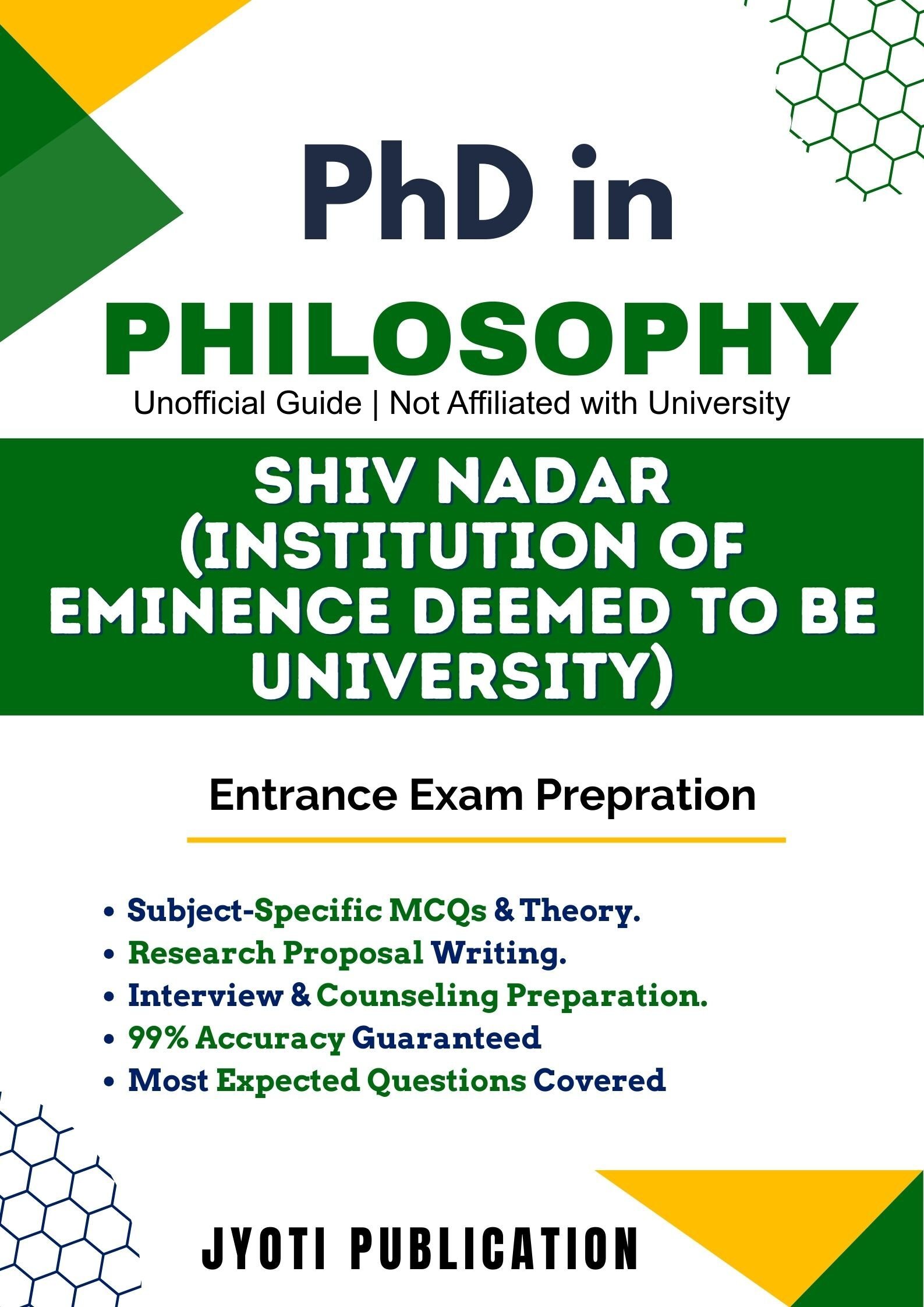 Shiv Nadar (Institution of Eminence Deemed to be University) PhD in Philosophy Entrance Exam