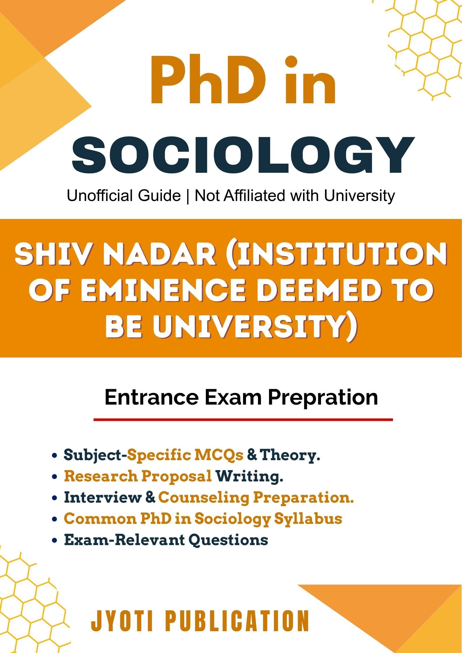 Shiv Nadar (Institution of Eminence Deemed to be University) PhD in Sociology Entrance Exam