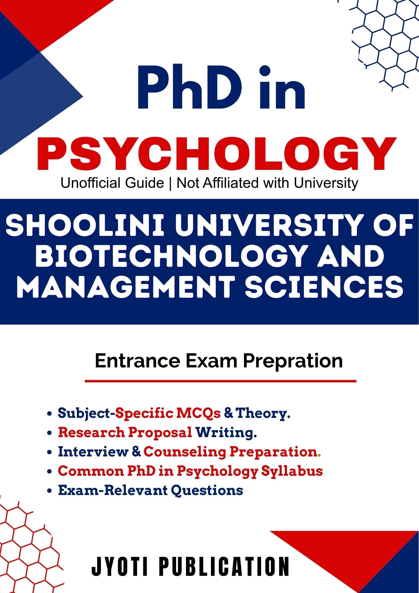 Shoolini University of BiotechNology and Management Sciences PhD in Psychology Entrance Exam