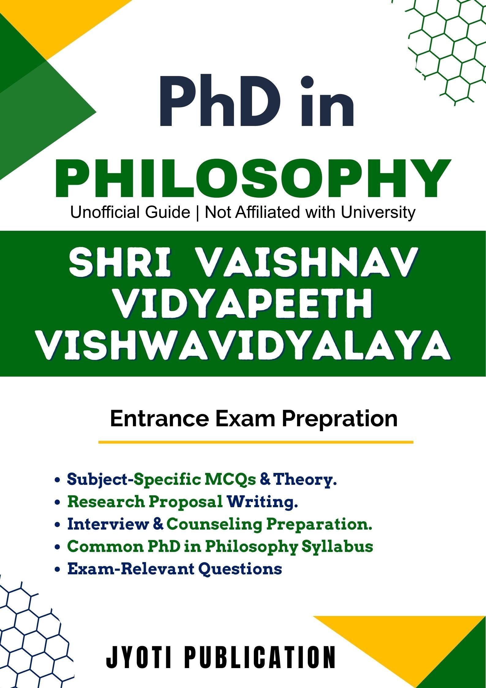 Shri Vaishnav Vidyapeeth Vishwavidyalaya PhD in Philosophy Entrance Exam