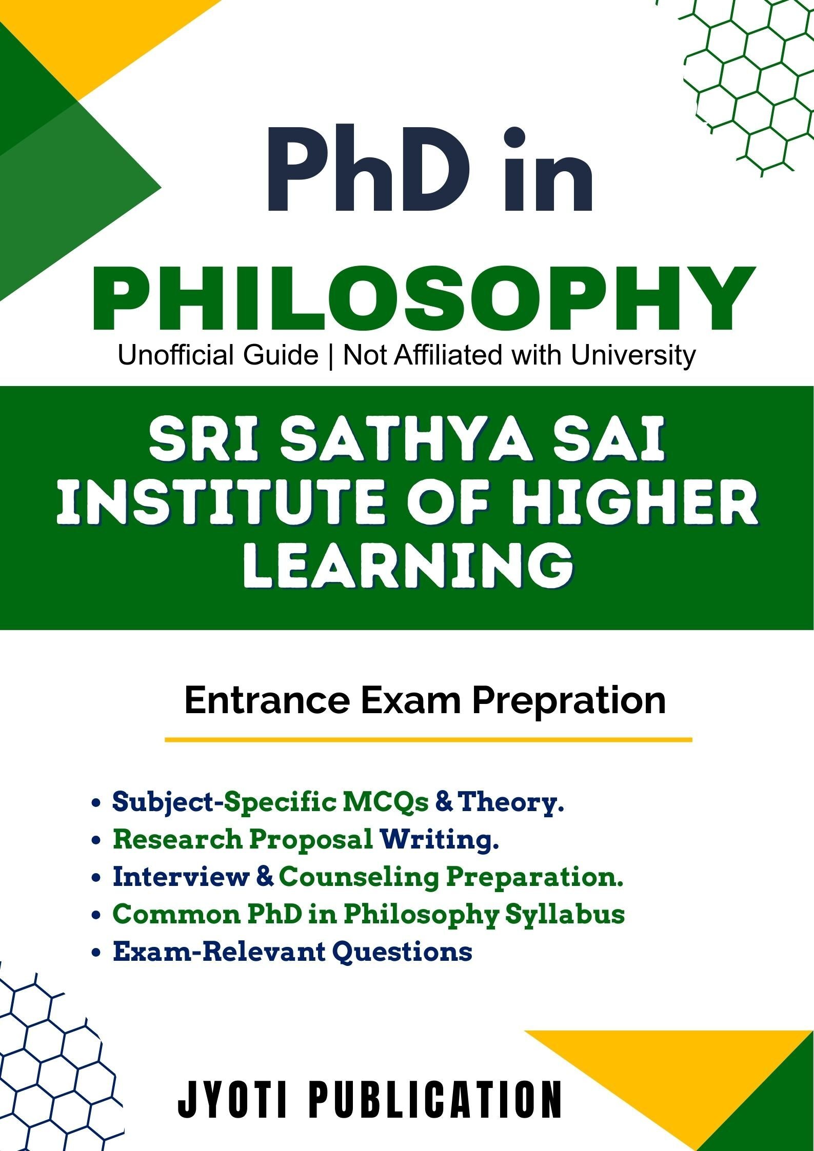 Sri Sathya Sai Institute of Higher Learning PhD in Philosophy Entrance Exam