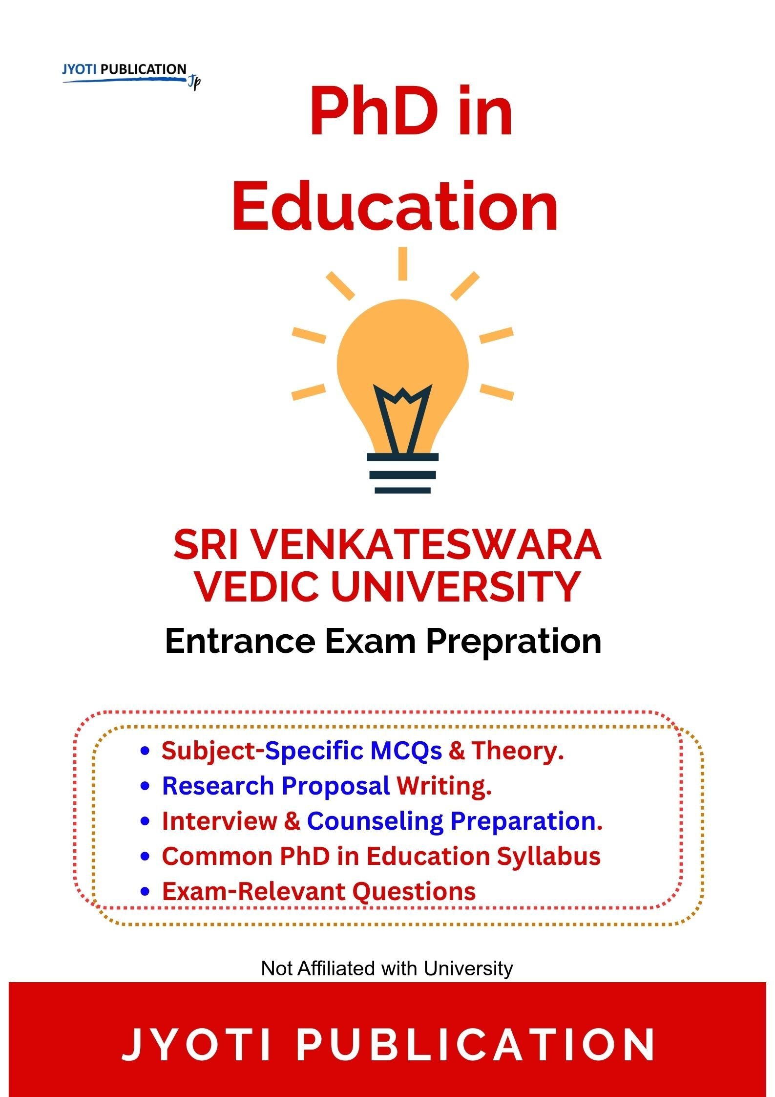 Sri Venkateswara Vedic University PhD in Education Entrance Exam