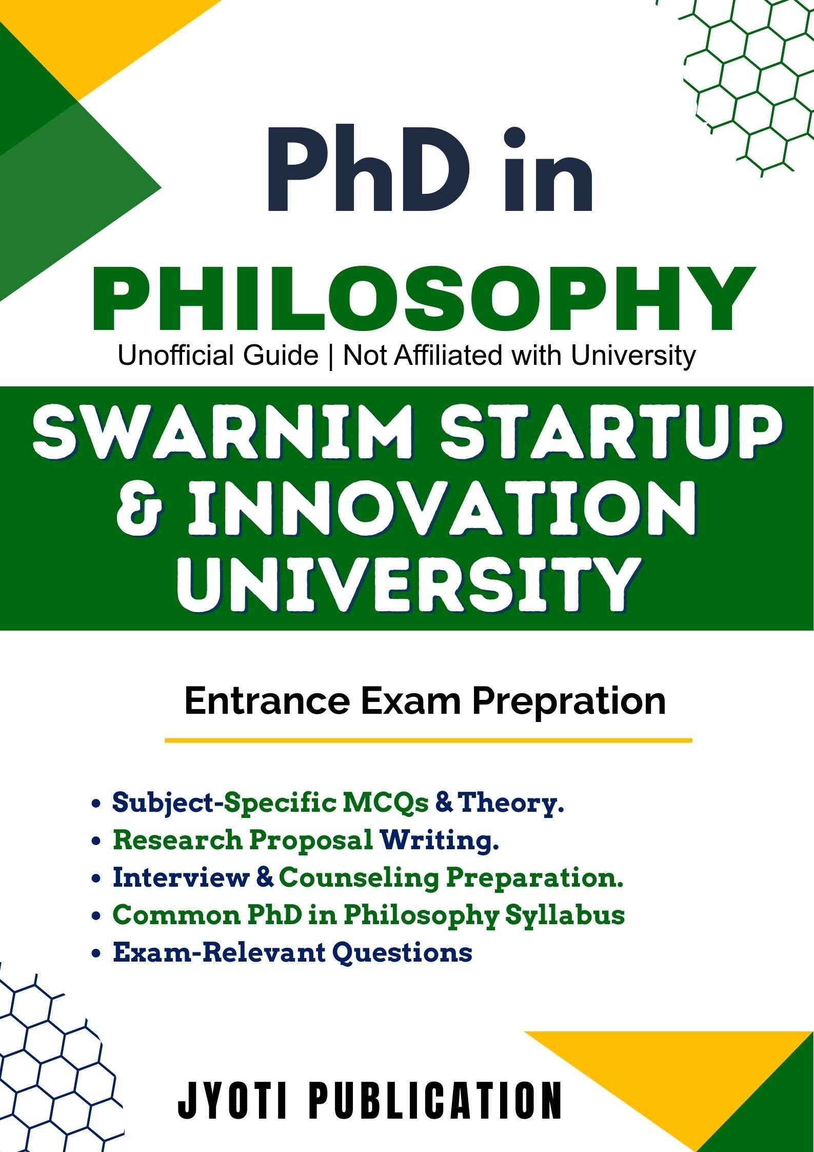 Swarnim Startup & InNovation University PhD in Philosophy Entrance Exam