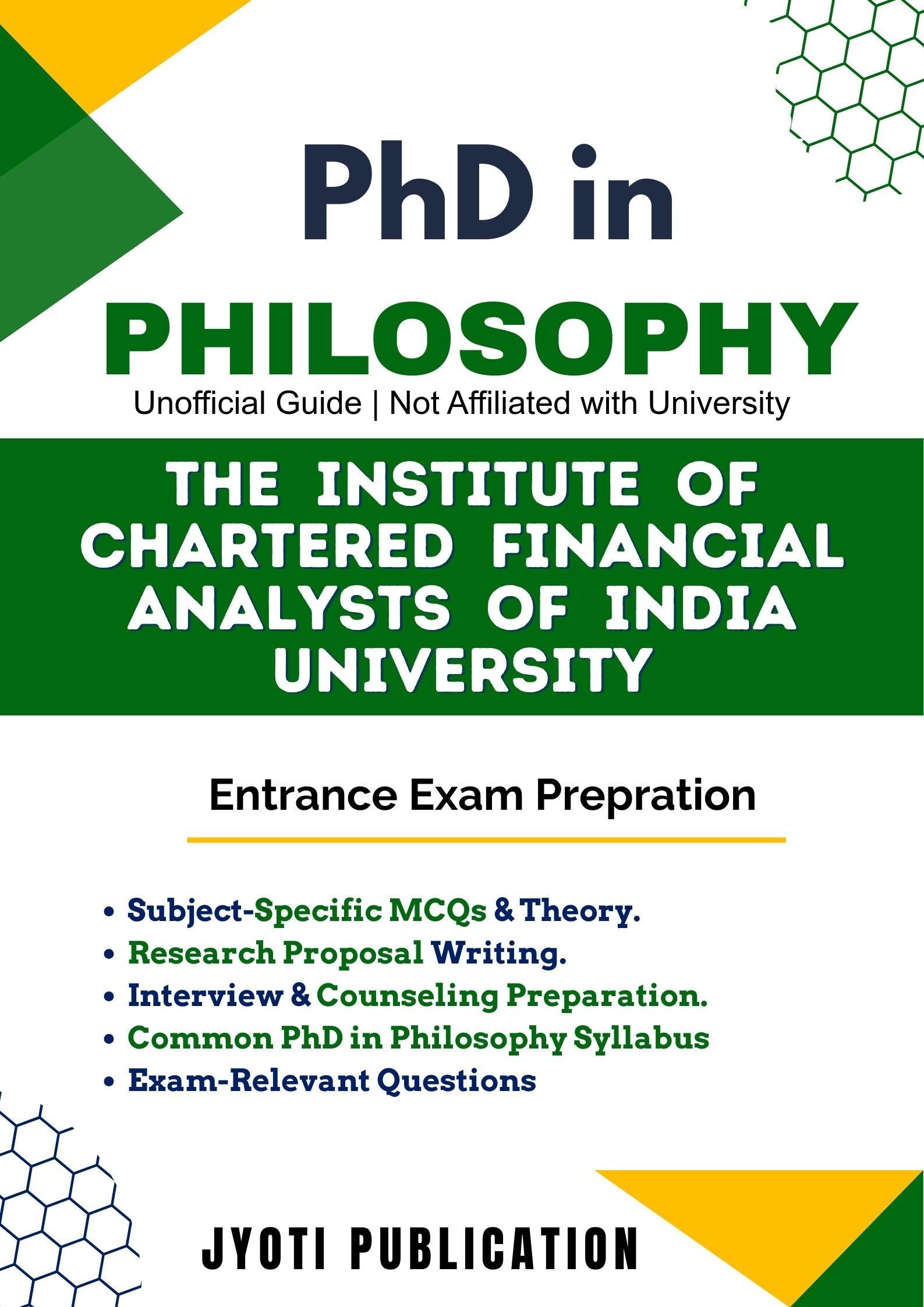 The Institute of Chartered Financial Analysts of India University PhD in Philosophy Entrance Exam