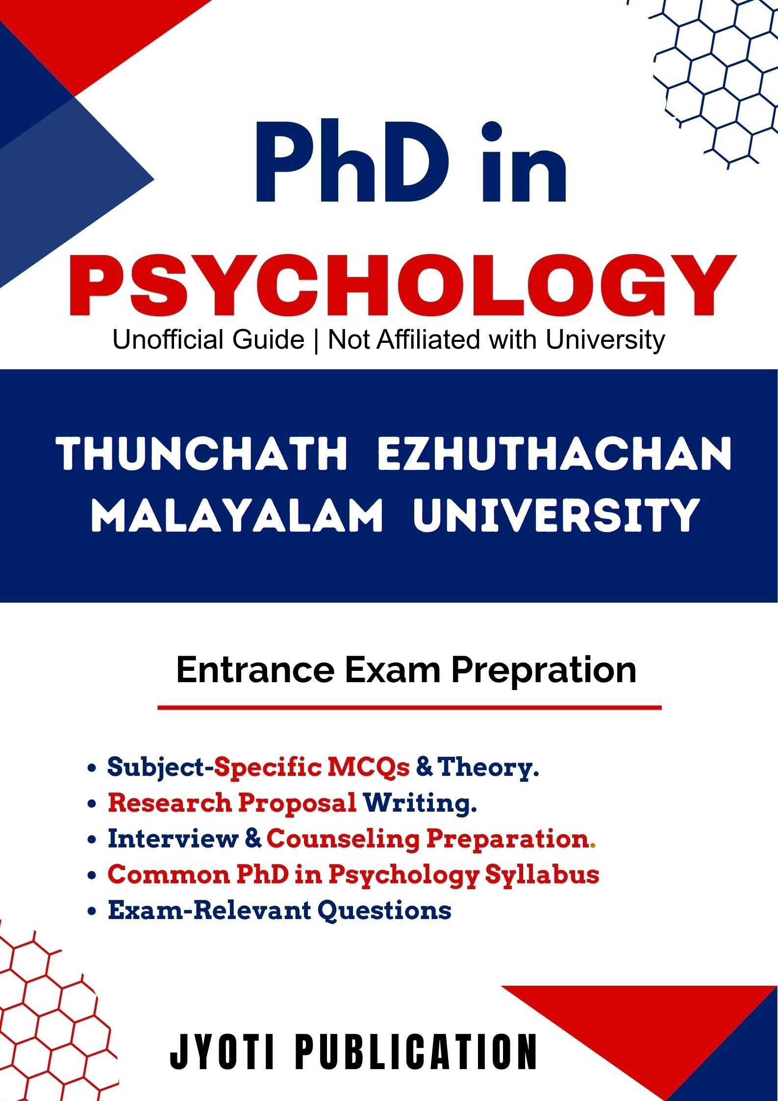 Thunchath Ezhuthachan Malayalam University PhD in Psychology Entrance Exam