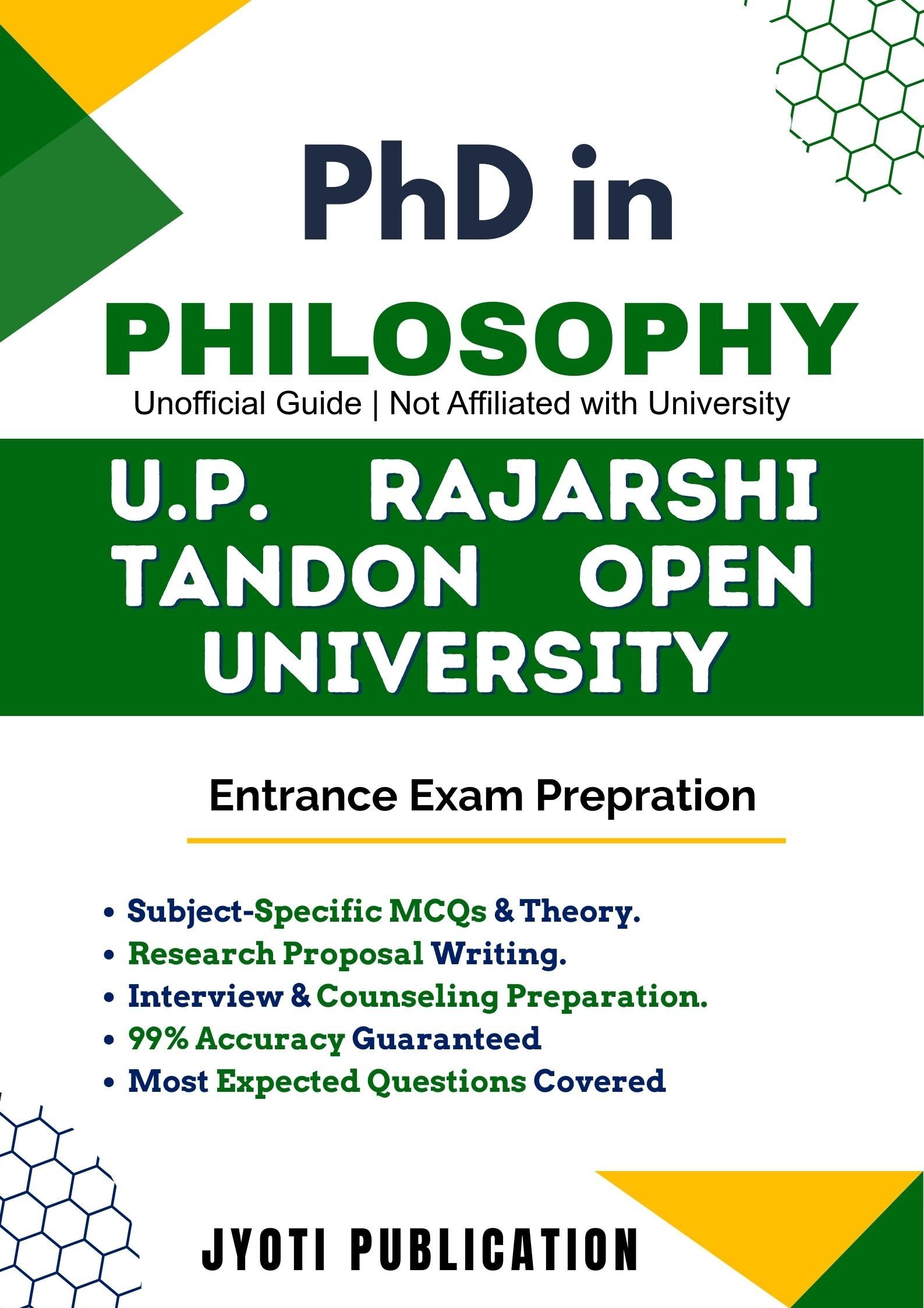 U.P. Rajarshi Tandon Open University PhD in Philosophy Entrance Exam