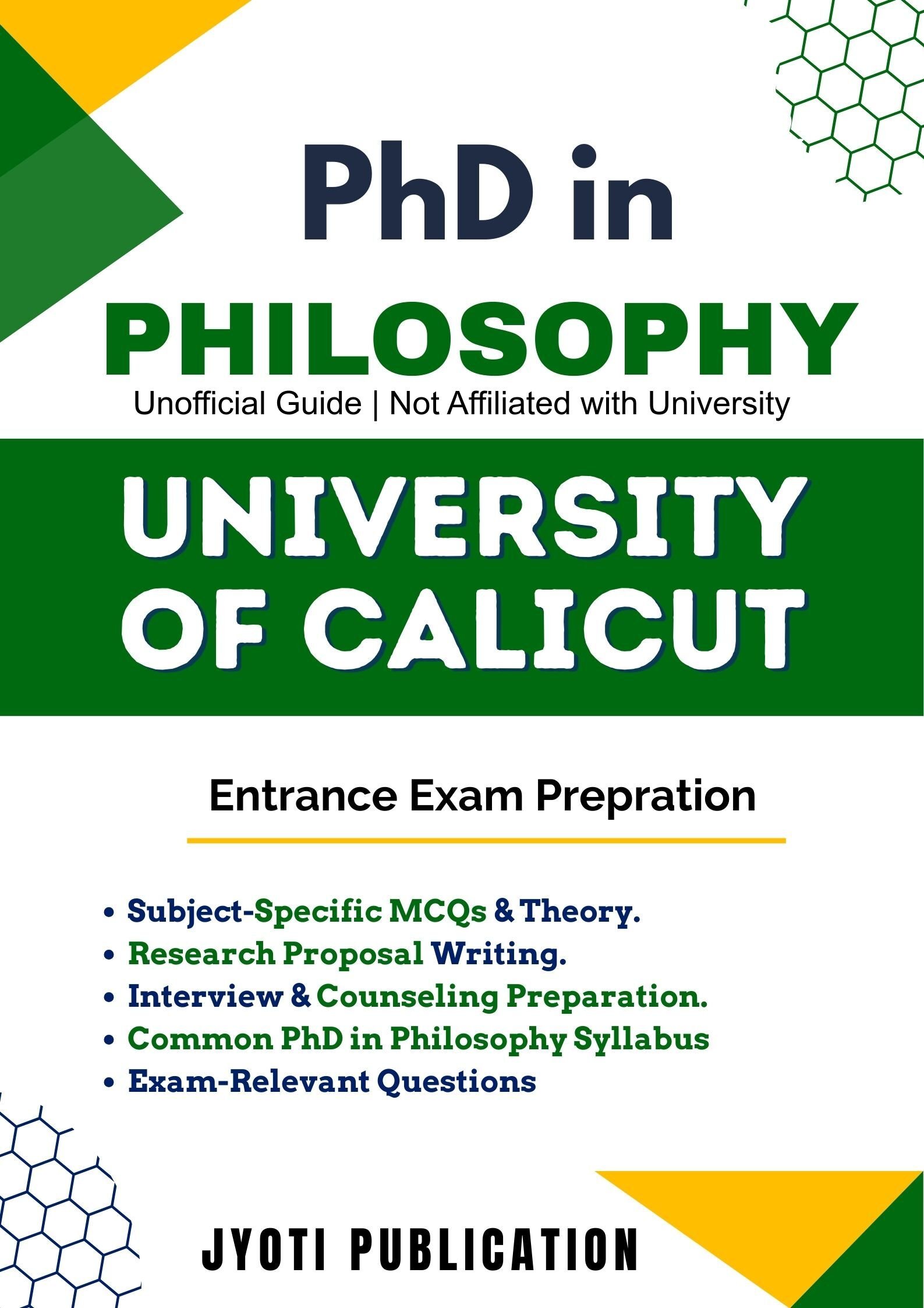 University of Calicut PhD in Philosophy Entrance Exam
