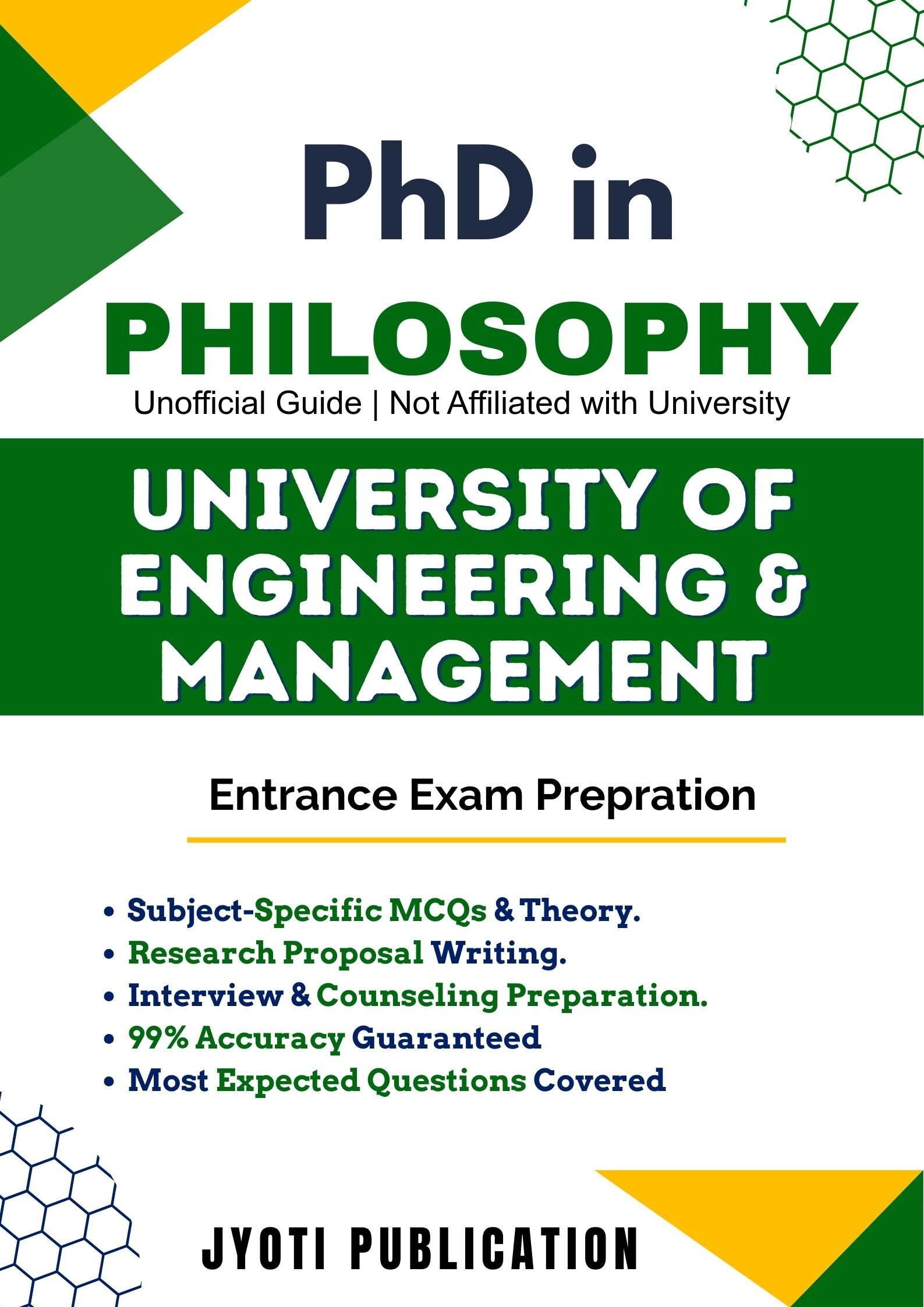 University of Engineering & Management PhD in Philosophy Entrance Exam