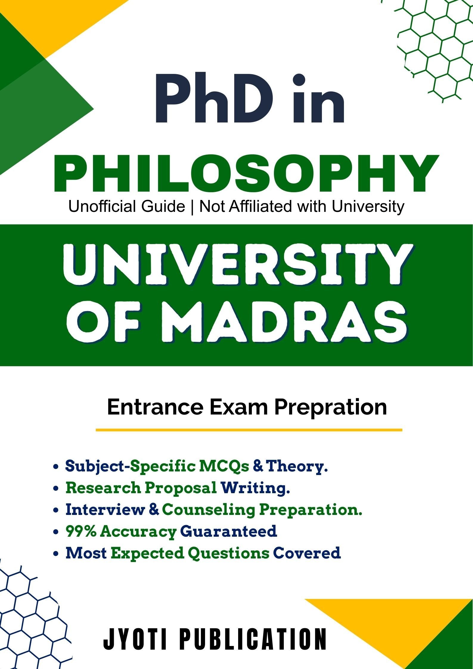 University of Madras PhD in Philosophy Entrance Exam