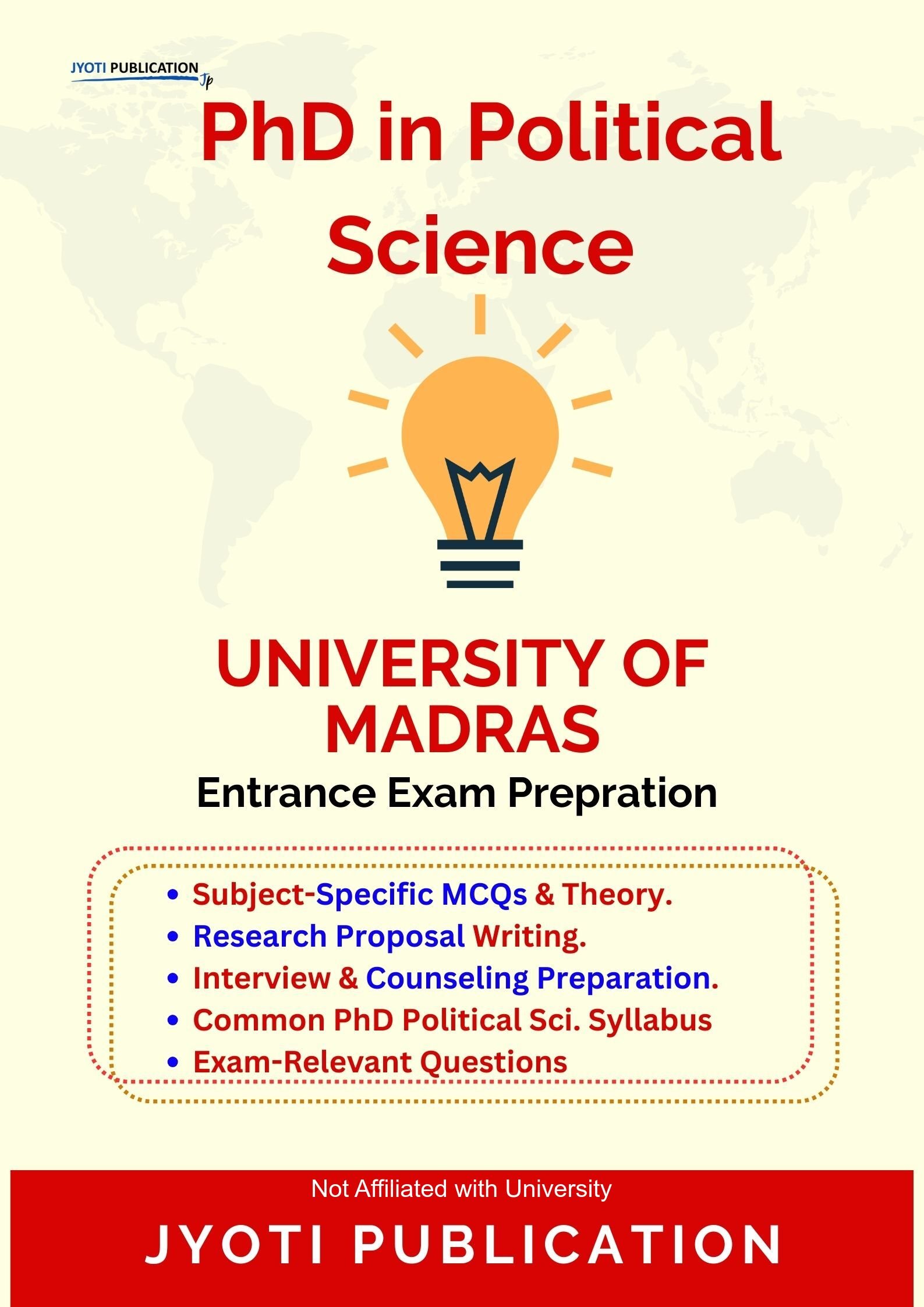 University of Madras PhD in Political Science Entrance Exam PhD in Political Science Entrance Exam