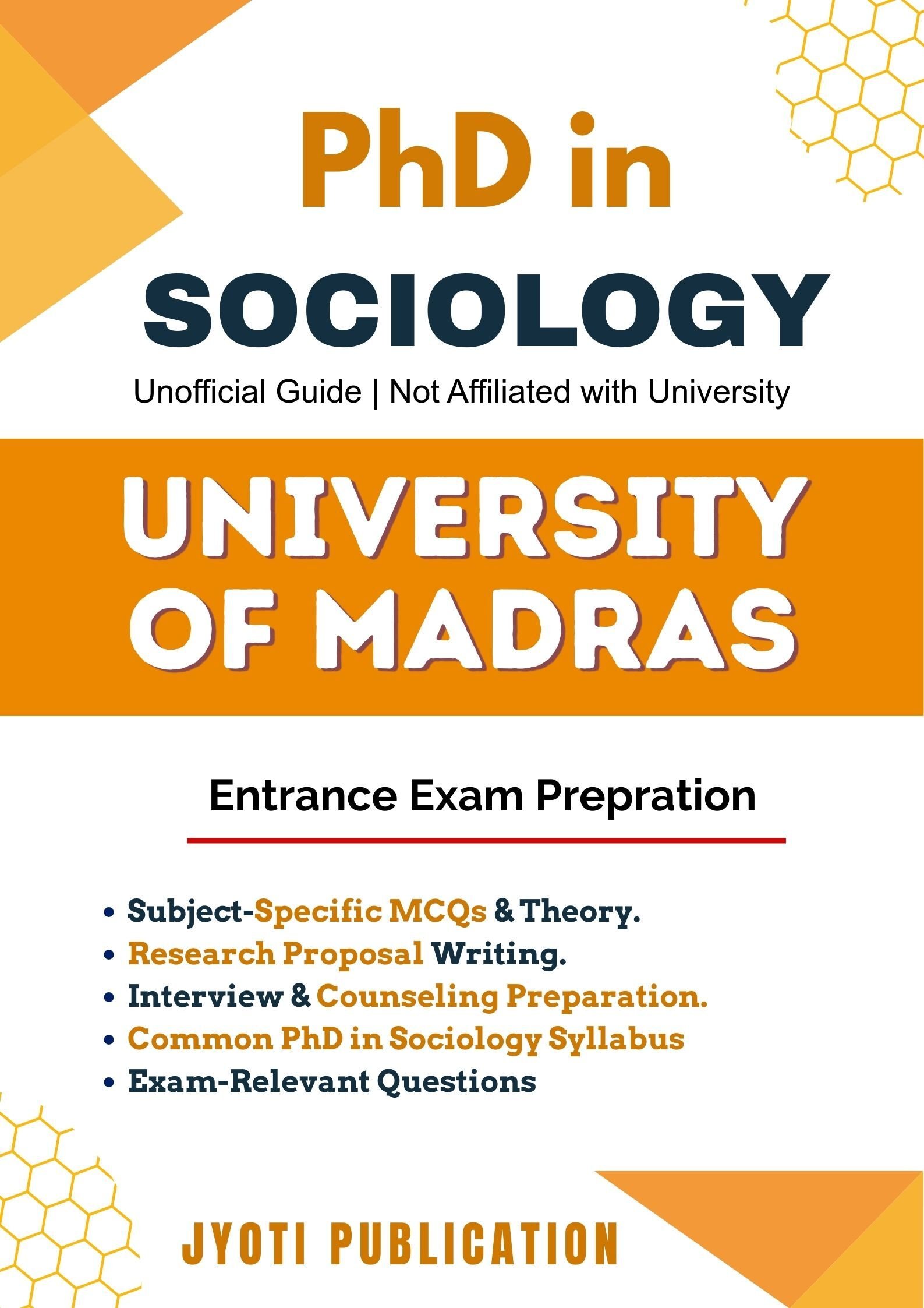 University of Madras PhD in Sociology Entrance Exam